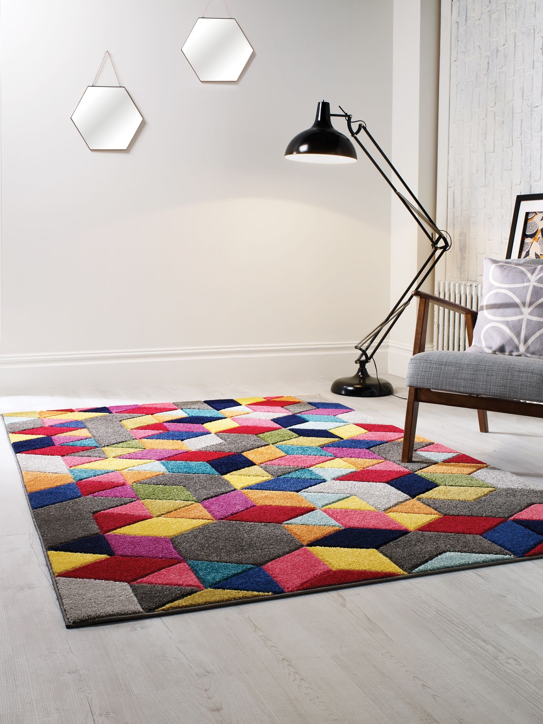 KADIMA DESIGN Teppich Wohnzimmer-Teppich MEON TOM, Farbenfroh, Handgeschnit günstig online kaufen