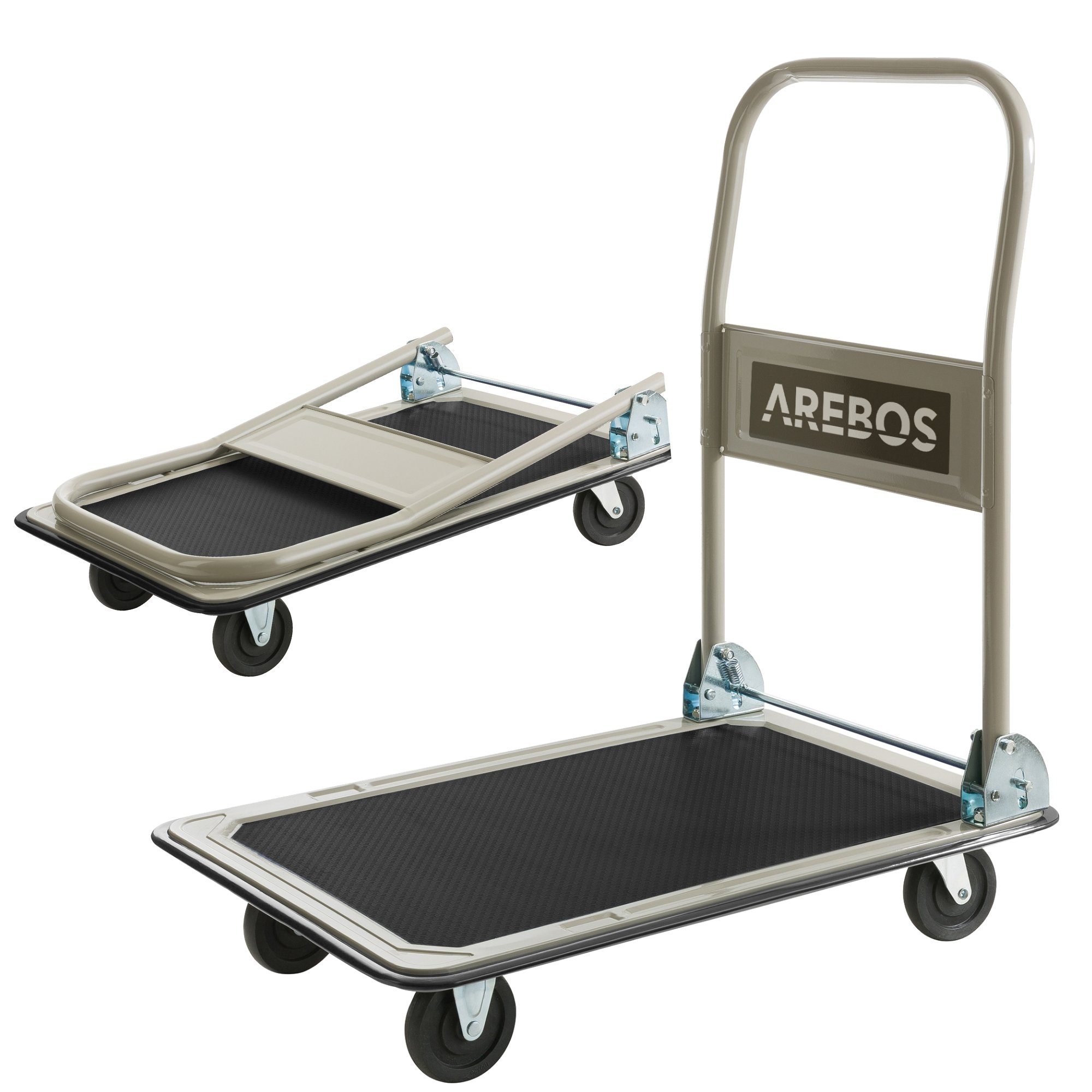 Arebos Transportroller Plattformwagen, klappbar, faltbar, Kantenschutz, (Stück)