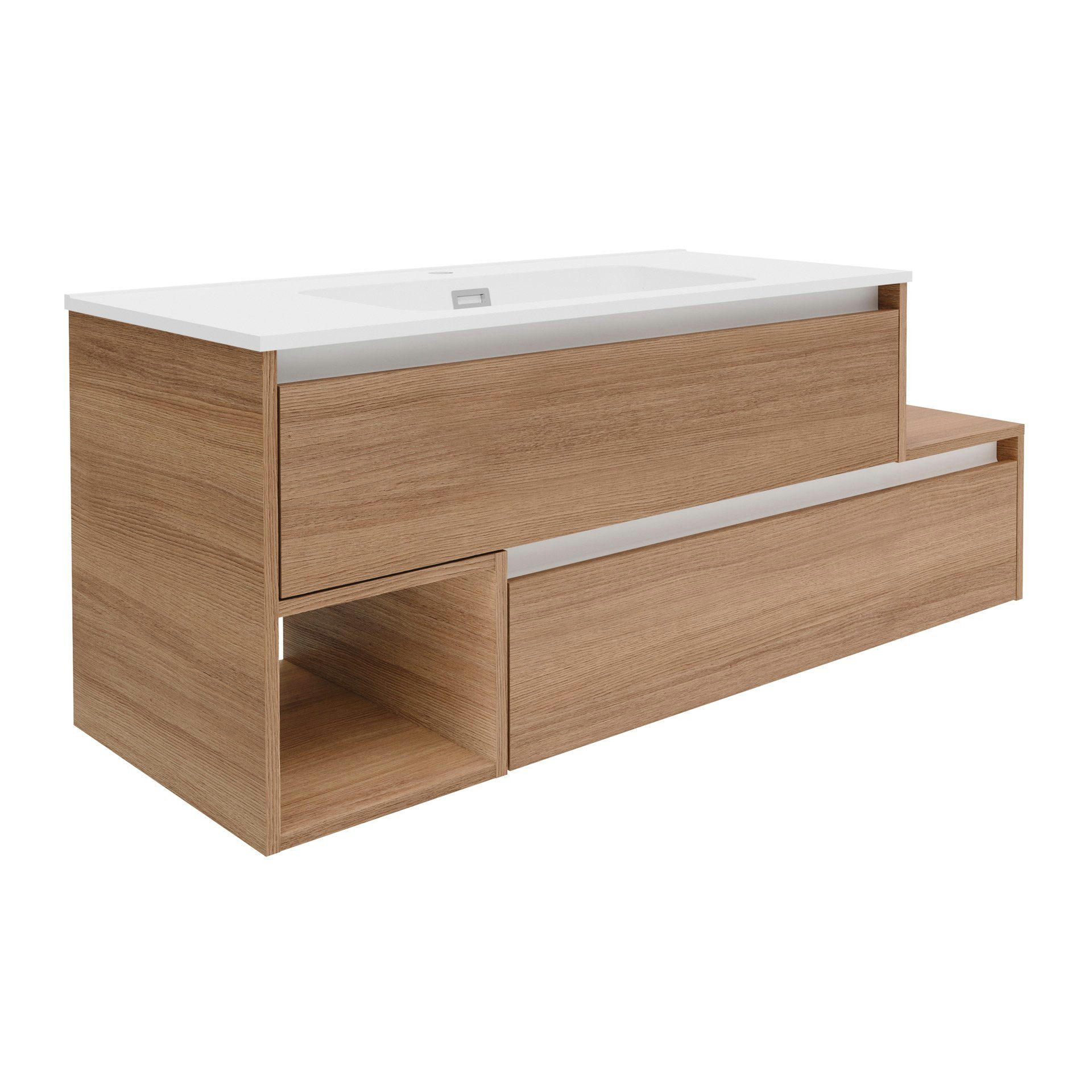 Badmöbel-Set Waschtisch mit Unterschrank, Gussmarmorbecken