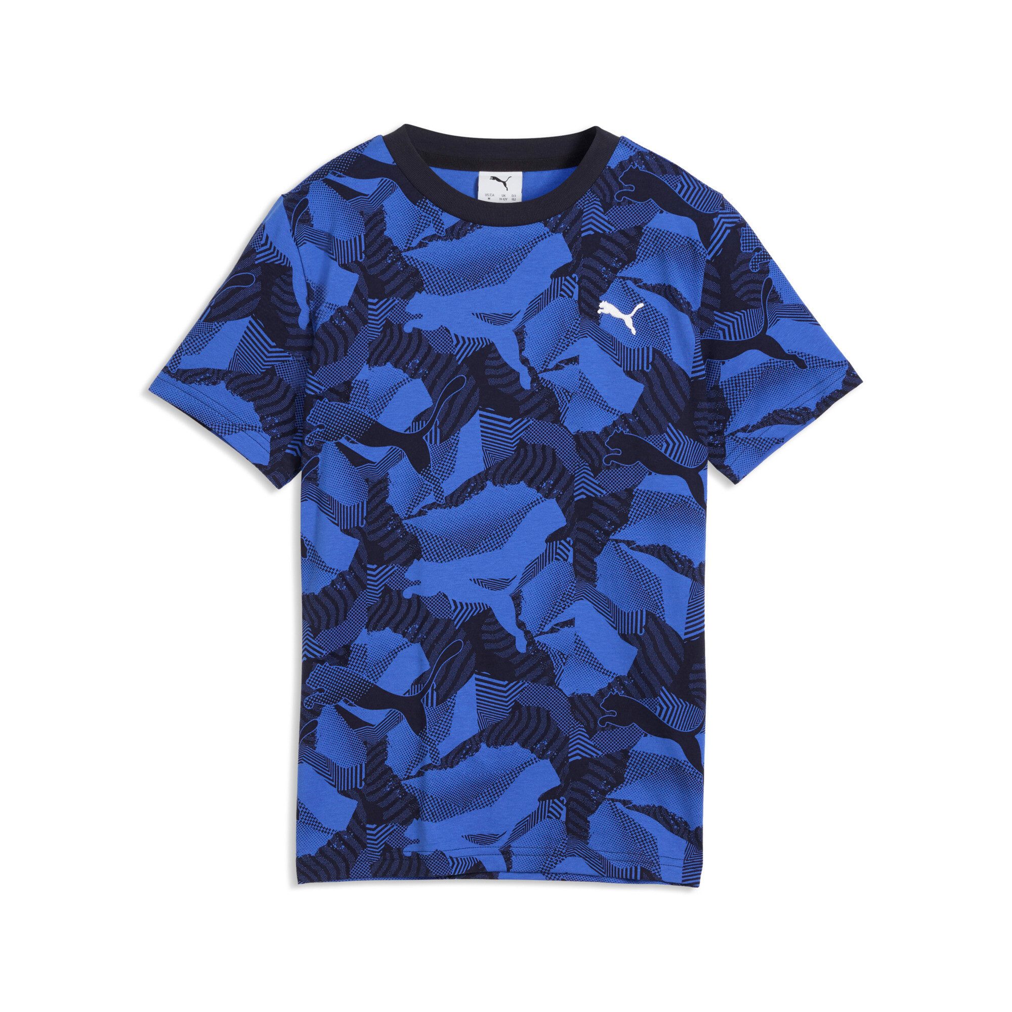 PUMA T-Shirt ESS LOGO LAB STORY 2 AOP TEE B Regular Fit, Rundhalsausschnitt, für Jugendliche