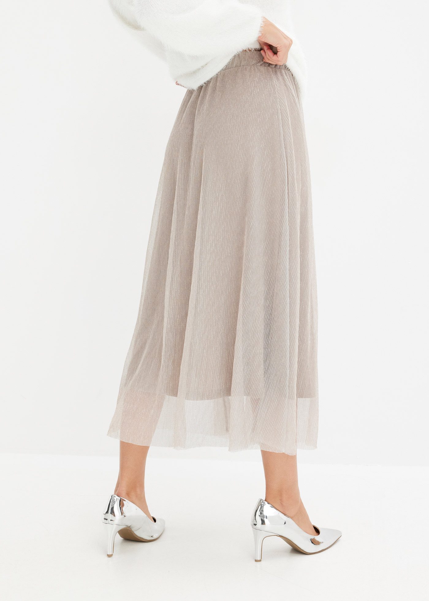 bonprix Jerseyrock mit Glitzer-Details und leicht transparent günstig online kaufen