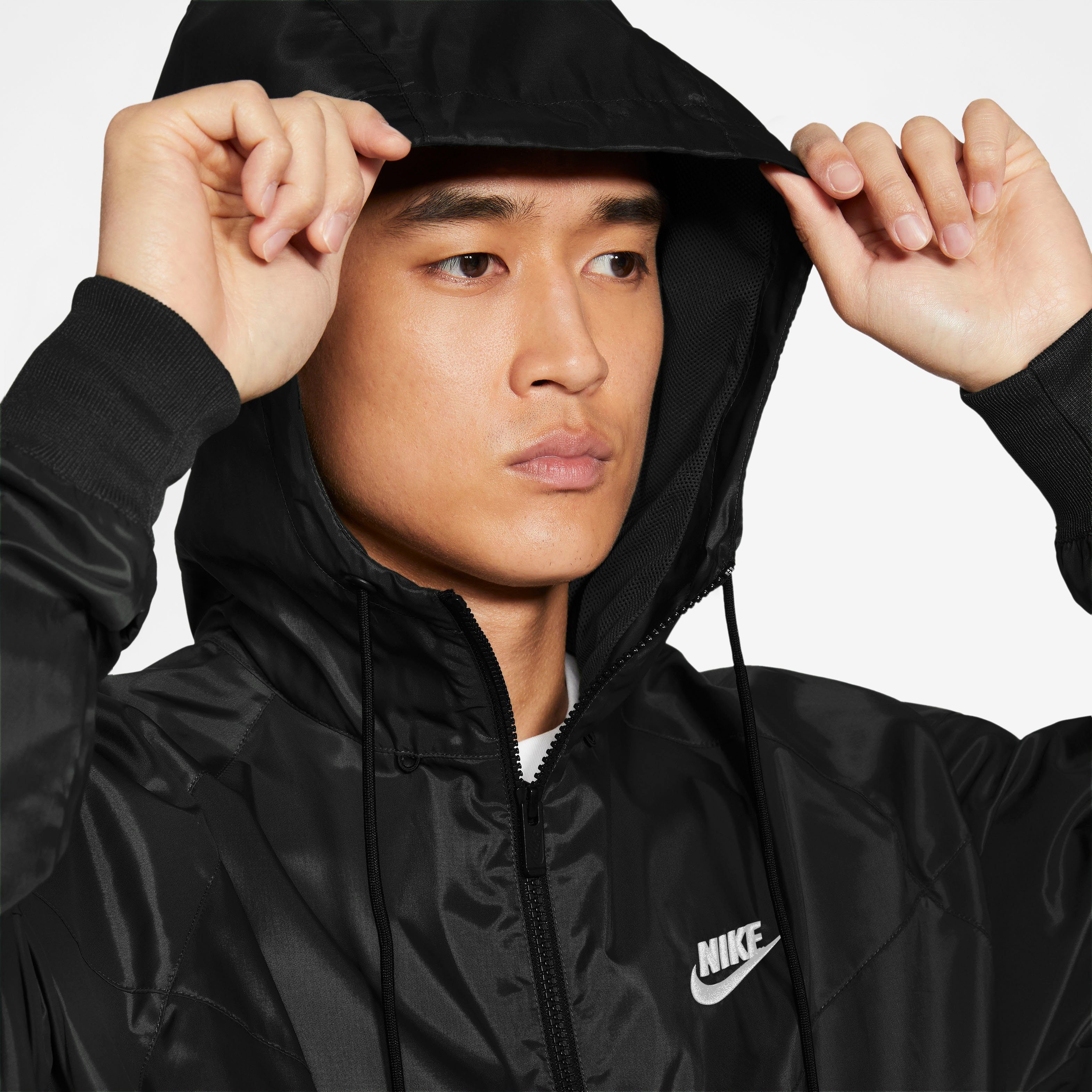 Men's schwarz Jacket Windrunner Nike Hooded Sportswear Windbreaker