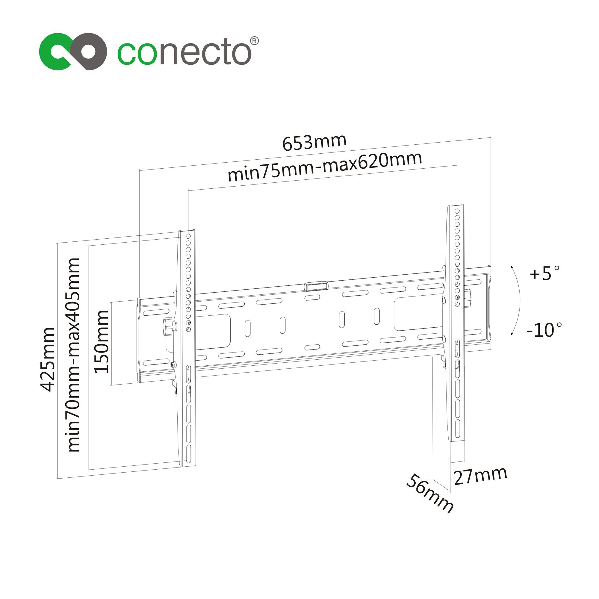 TV-Wandhalterung, für Wandhalter Zoll, conecto LED Monitor 65 LCD Fernseher & neigbar) (bis TV