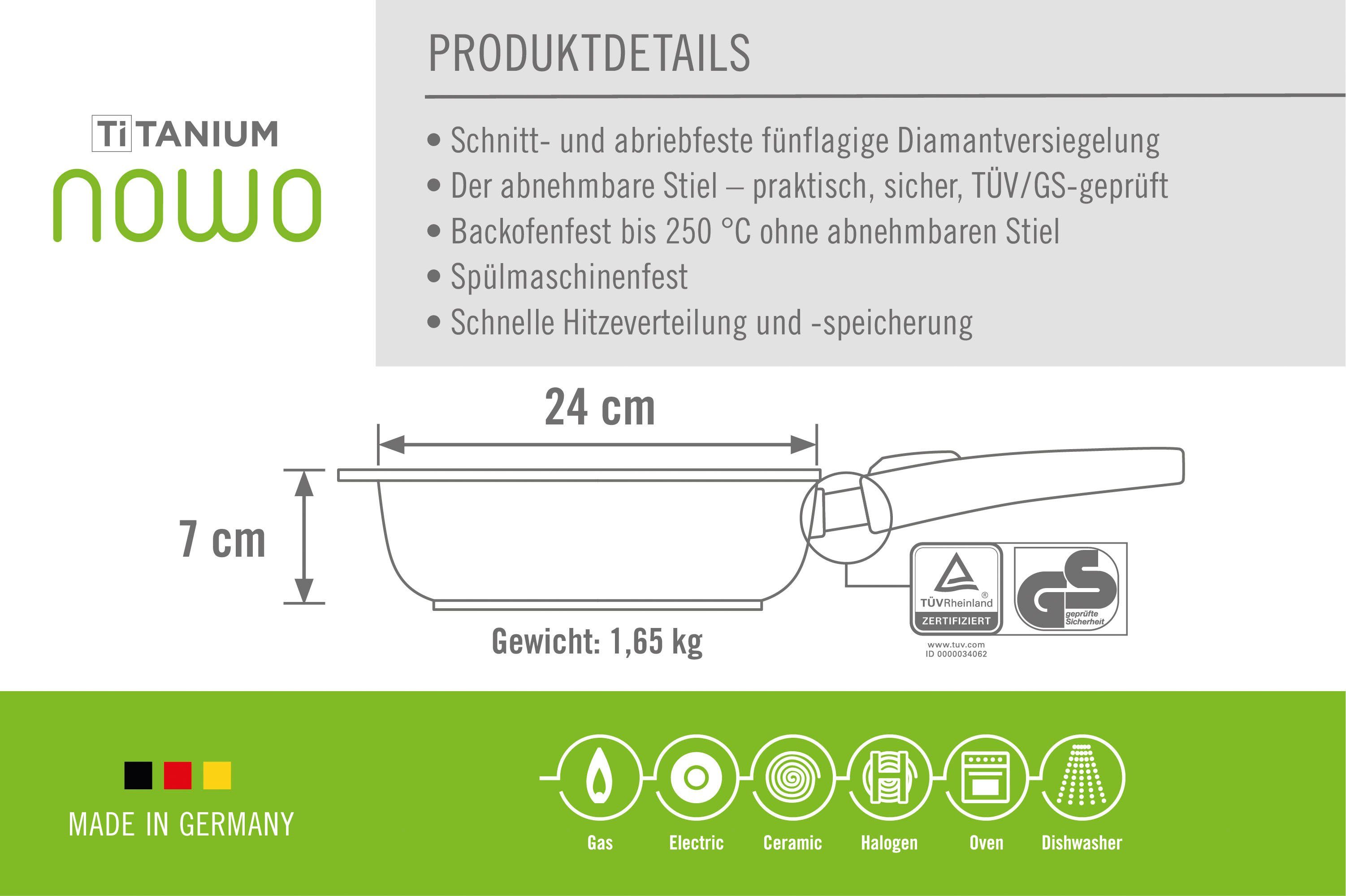WOLL Bratpfanne MADE IN GERMANY - Nowo Titanium, Aluminiumguss (1-tlg) – Bild 4 von 5