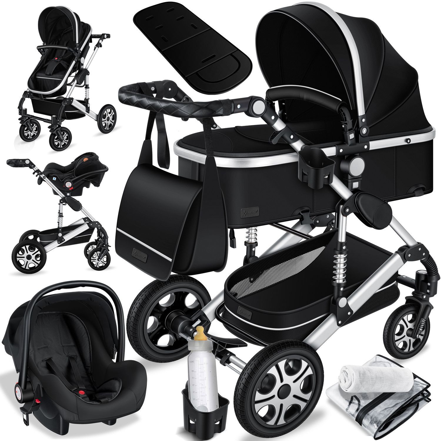 KESSER Kombi-Kinderwagen, Loops Kinderwagen Kombikinderwagen Komplettset