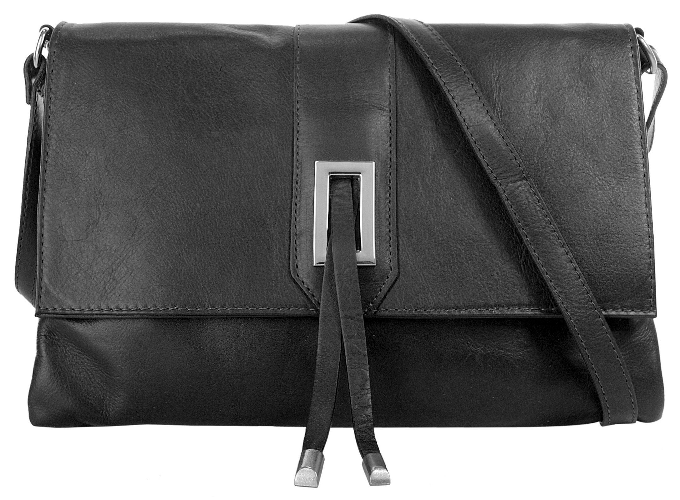 Cluty Umhängetasche, echt Leder, Made in Italy