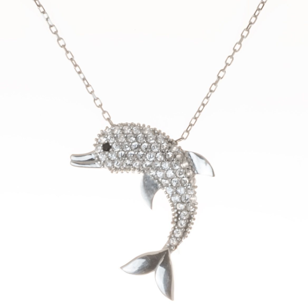 Yumilok Delfin Schmuckset Aus 925 Sterling Silber Für Damen – Halskette & Ohrstepper Mit Samtbeutel | Geschenkidee