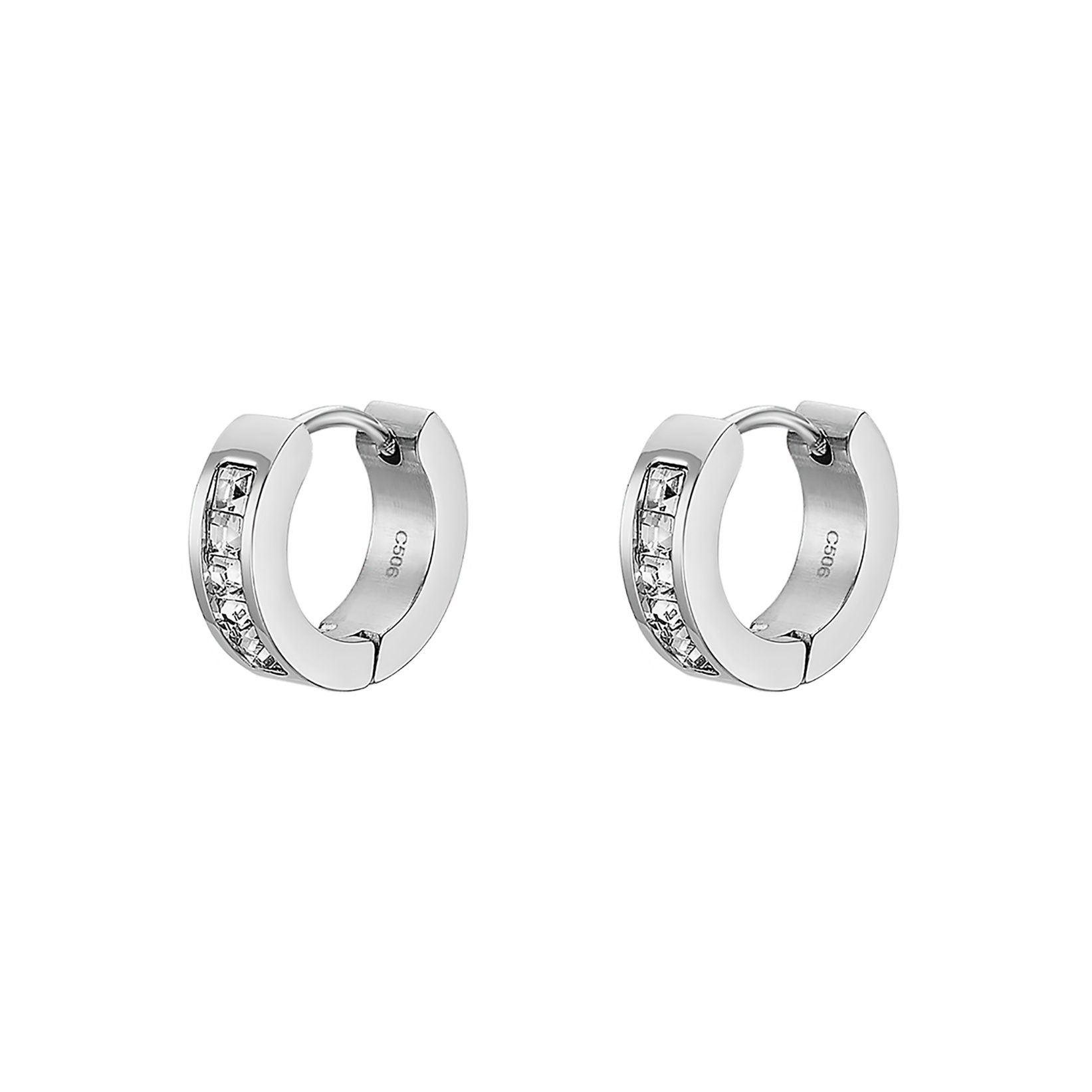 Lotus Paar Creolen Men's Earrings, mit Glasstein