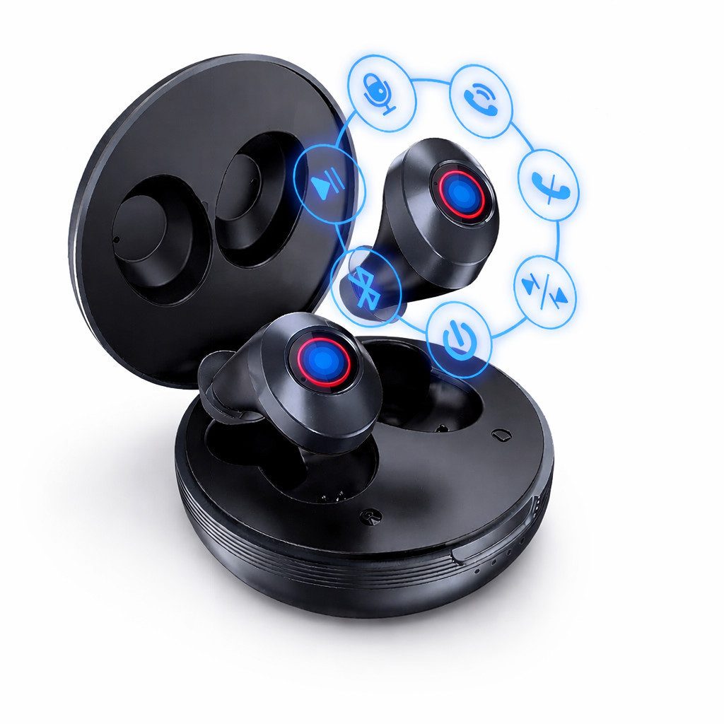 Diyarts wireless In-Ear-Kopfhörer (Über Smartphone-Sprachassistent, Sprachassistenten-Unterstützung, Bluetooth, Kabellose Bluetooth In-Ear Kopfhörer mit Touch-Steuerung & Ladecase)