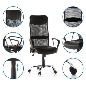 hjh OFFICE Chefsessel Home Office Chefsessel STRYKA Kunstleder/Netzstoff, Drehstuhl Bürostuhl ergonomisch