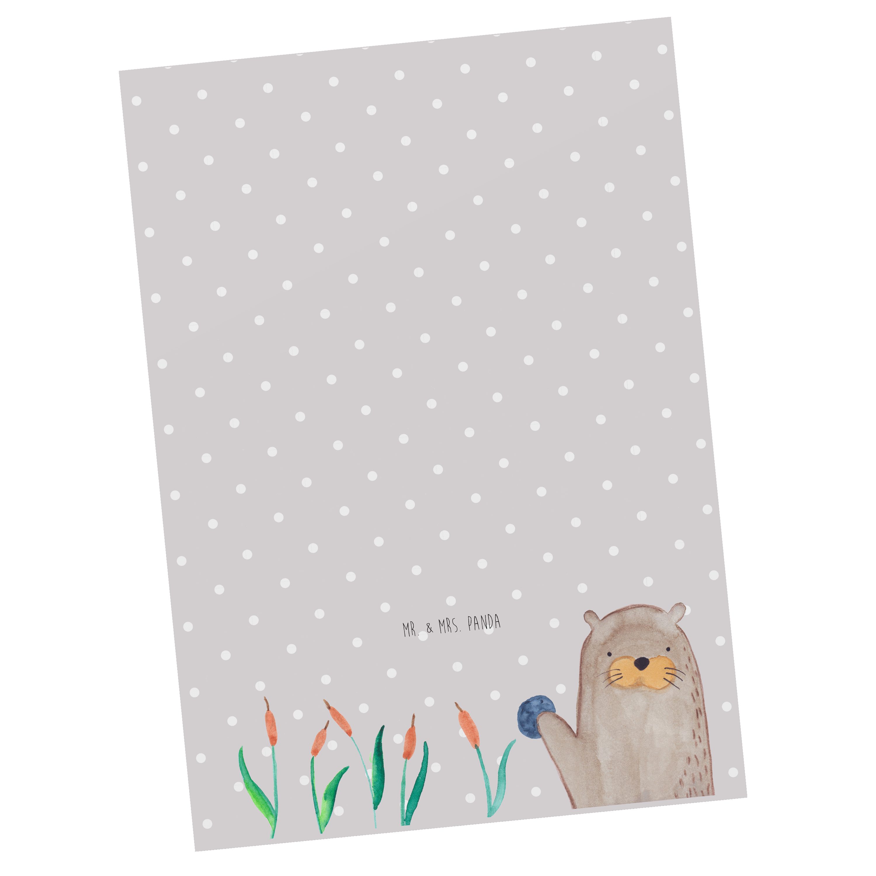 Mr. & Mrs. Se Otter Geschenk, - mit Grau Panda Pastell Geburtstagskarte, - Postkarte Stein Otter
