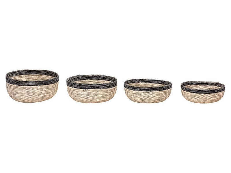 Hübsch Dekokorb Hübsch Jute Korb Set mit Kante Natur/Schwarz (4er-Set)