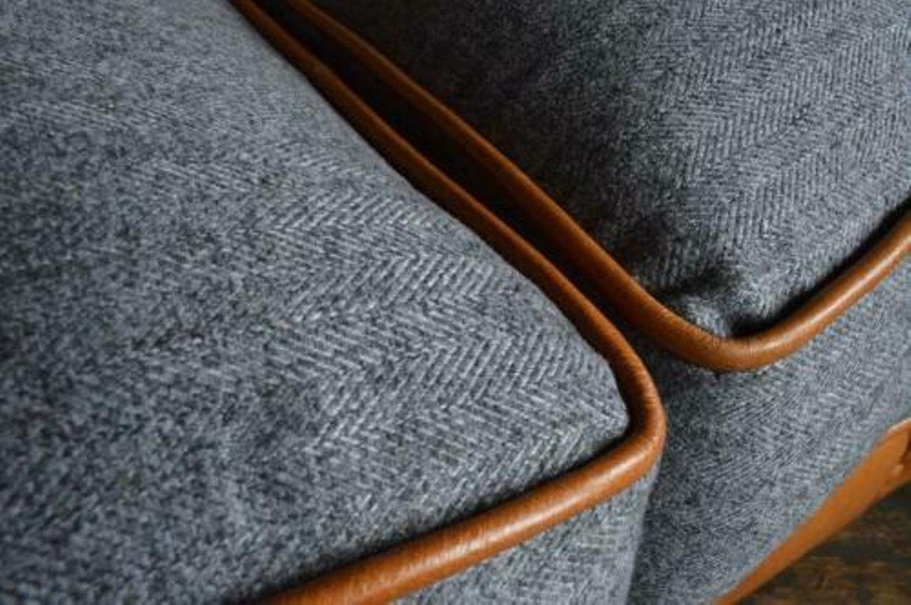 Sitzer in Leder design 3 Made Textil, Braun Sofa Sitz Chesterfield Europe JVmoebel Polster 3-Sitzer