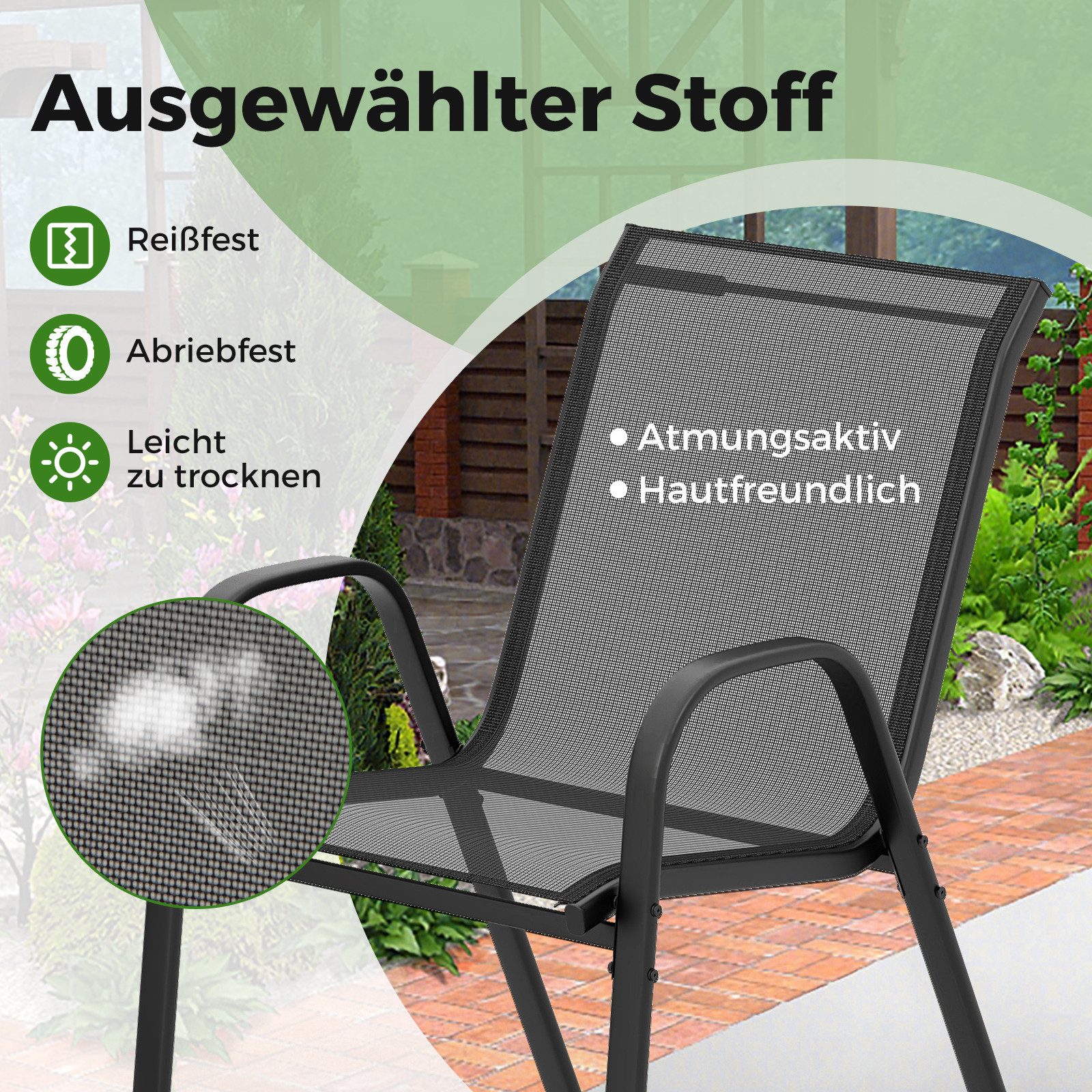 COSTWAY Balkonset 3 TLG. Sitzgruppe, mit 2 Stühle & 1 Tisch günstig online kaufen