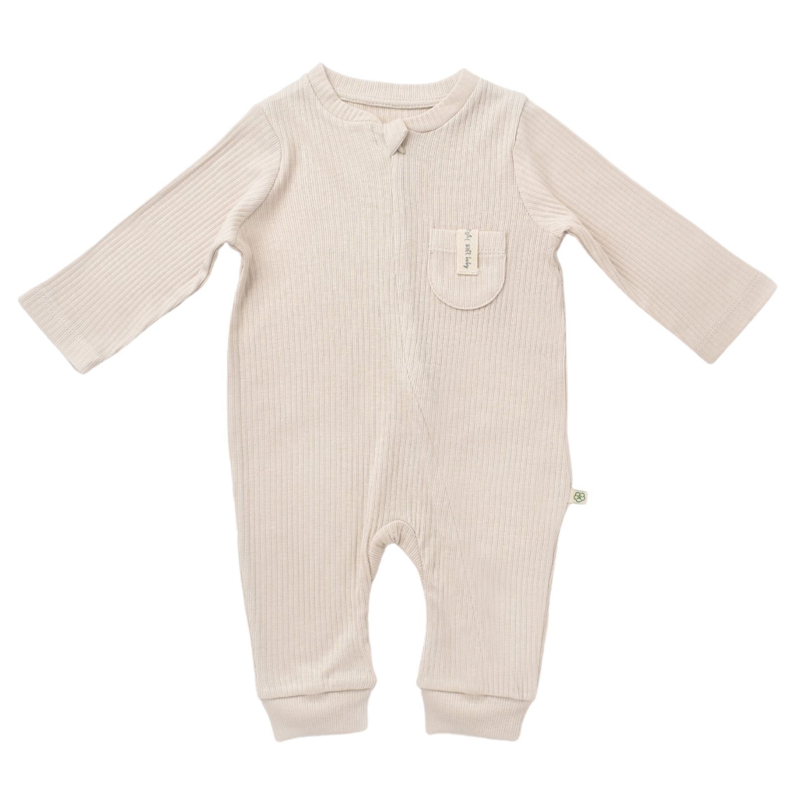 biorganic Strampler Baby Soft Modal für Jungen und Mädchen Unisex Langarm (1-tlg) gerippte Textilstruktur, 50% Modal, 50% Bio-Baumwolle, Größe 62-74 beige