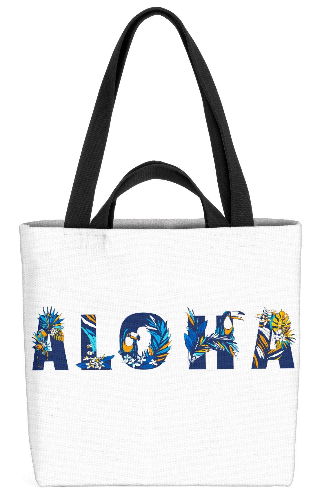 VOID Henkeltasche (1-tlg), Aloha Hawaii Karibik Schriftzug Aloha Hawaii Karibik Schriftzug Tropi