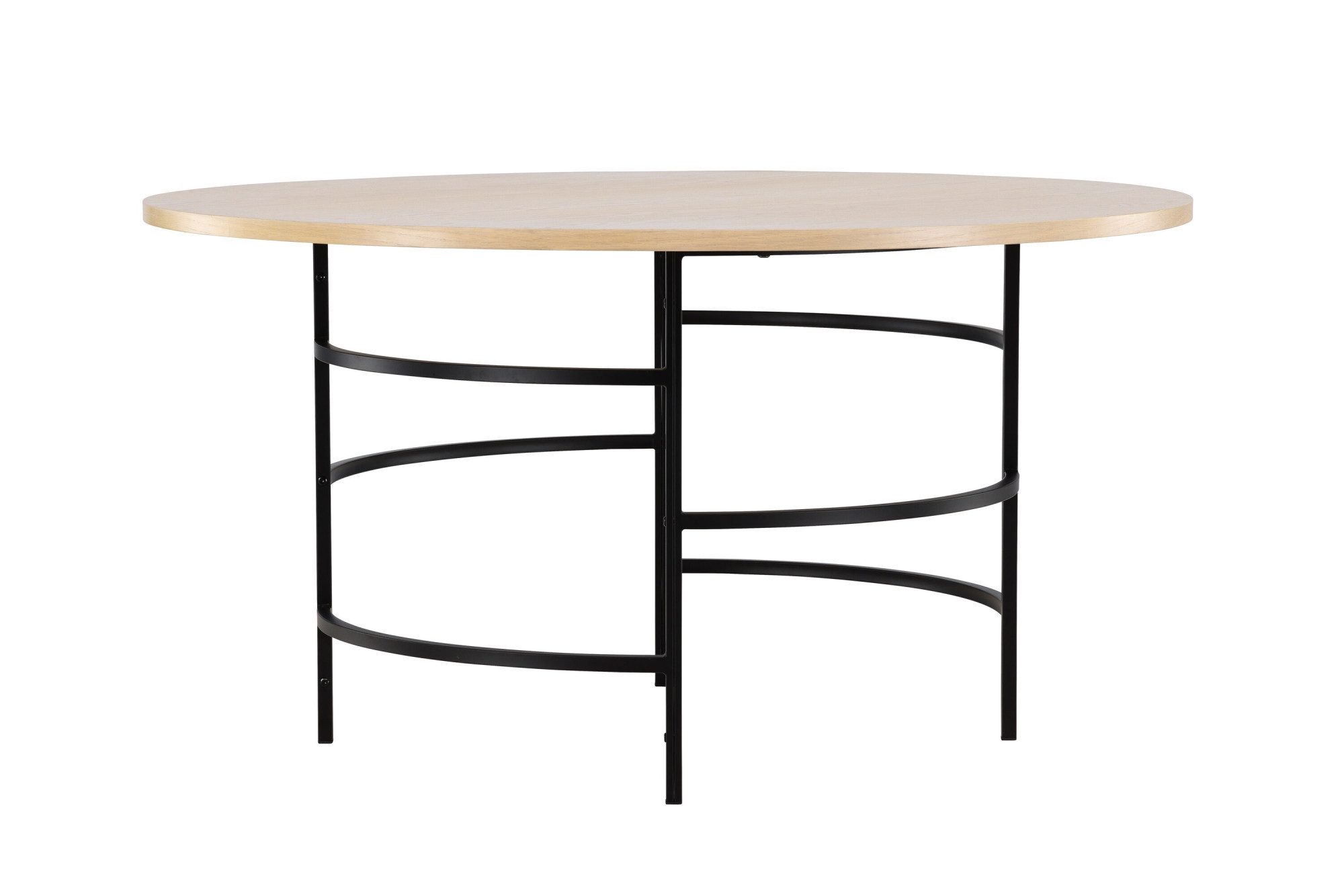 Venture Home Esstisch Copenhagen, runder Esstisch Ø 140 cm in skandinavischer Eleganz, Esszimmertisch, MDF, Metallbeine, rund, geräumig, kontrastreich