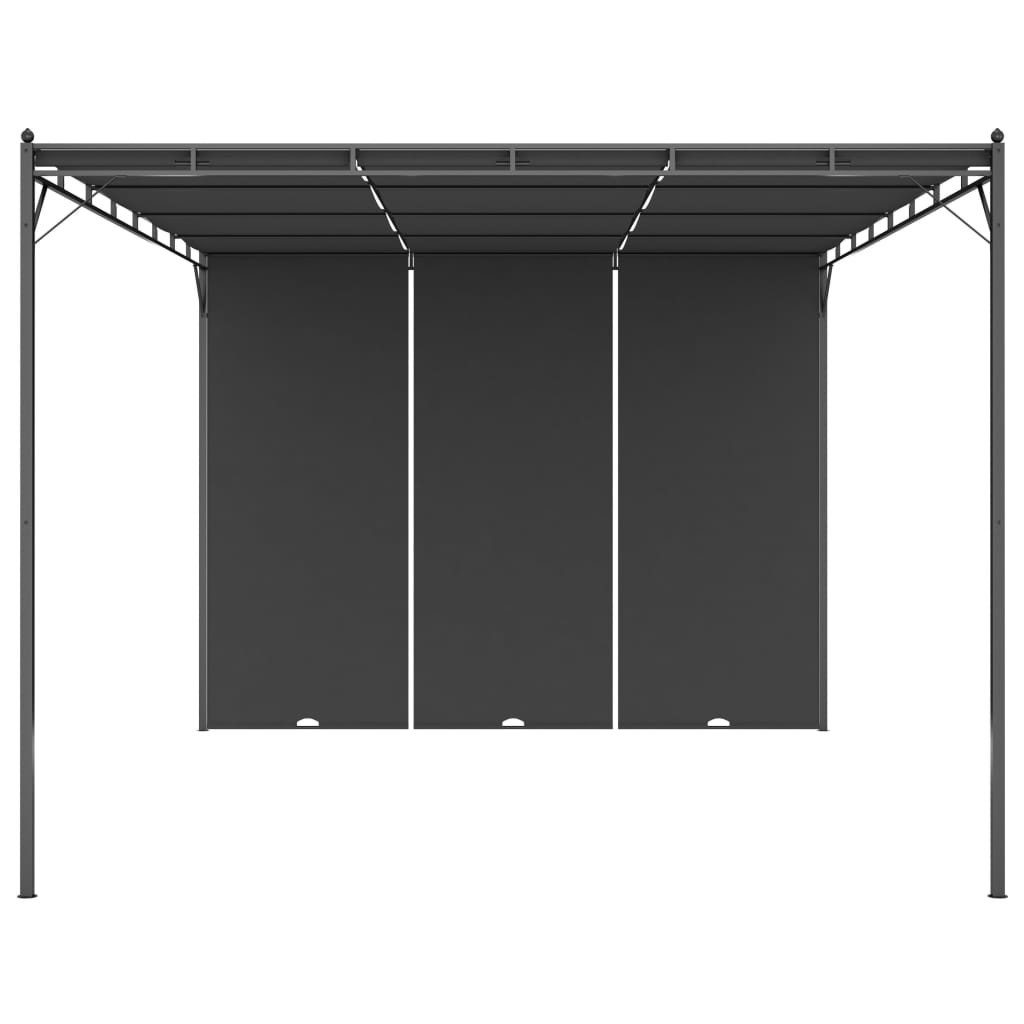 vidaXL Partyzelt Gartenpavillon mit Seitenvorhang 4x3x2,25 m Anthrazit