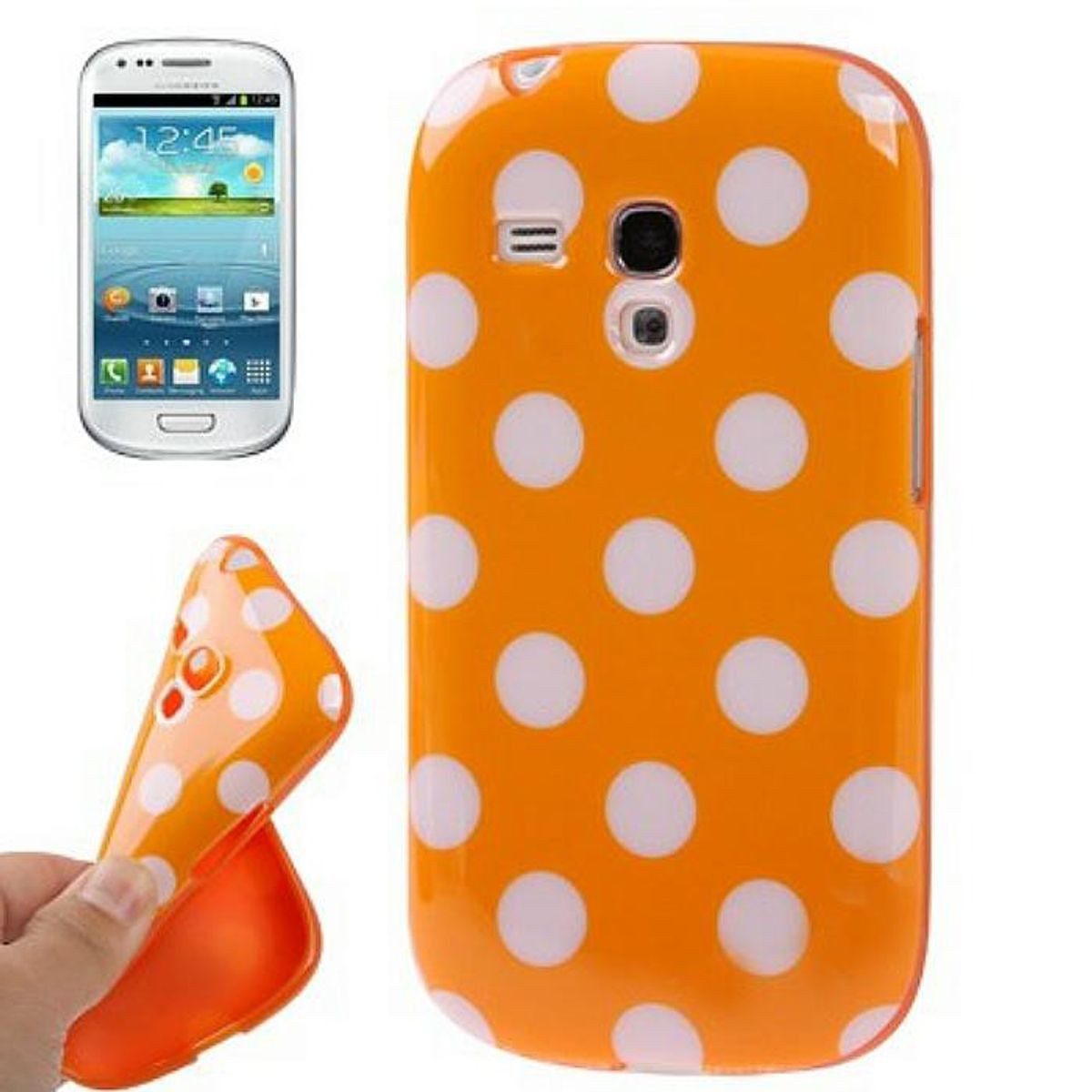 König Design Handyhülle Samsung Galaxy S3 Mini, Samsung Galaxy S3 Mini Handyhülle Backcover Orange