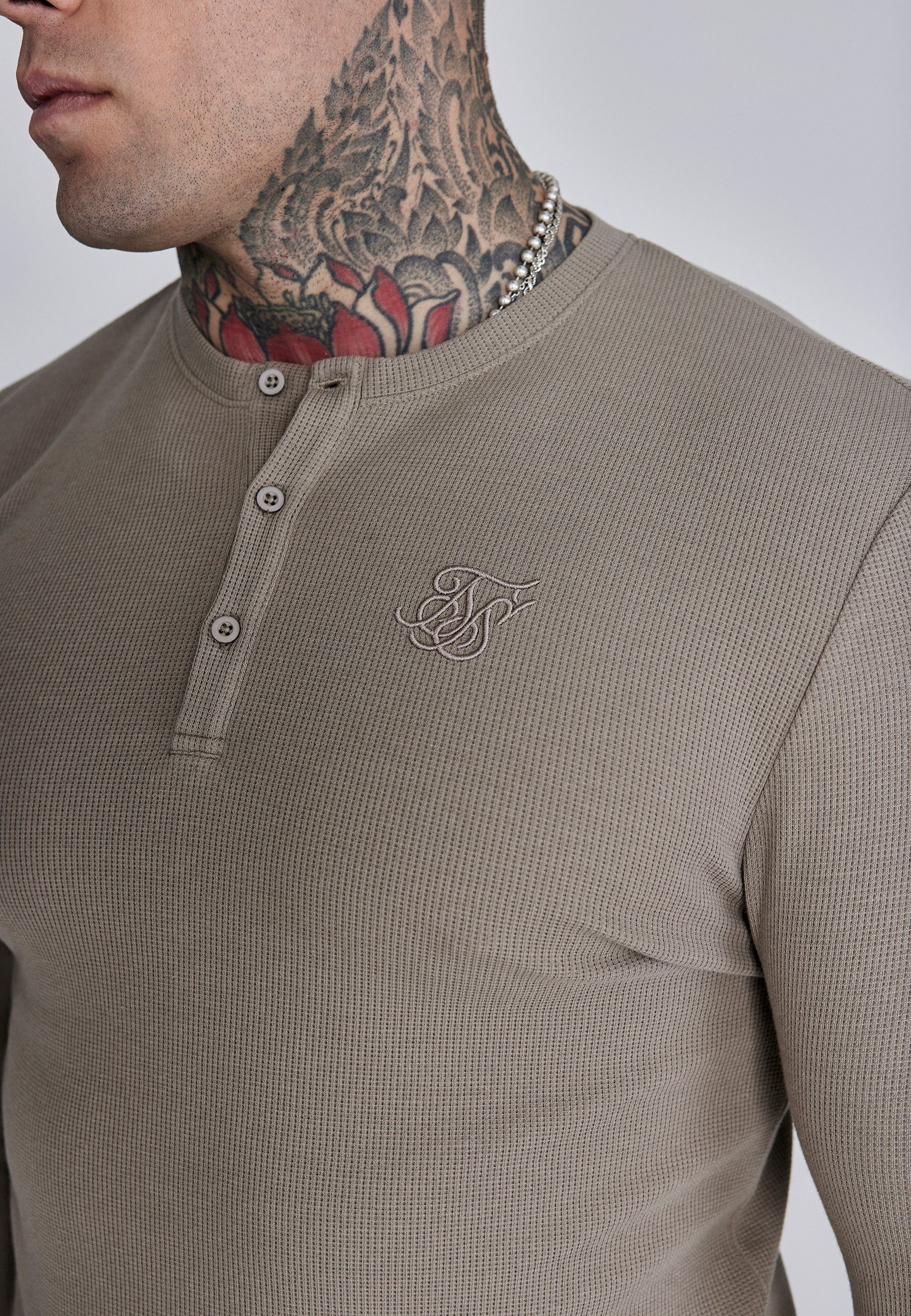 Siksilk T-Shirt SikSilk Herren Henley T-Shirt günstig online kaufen