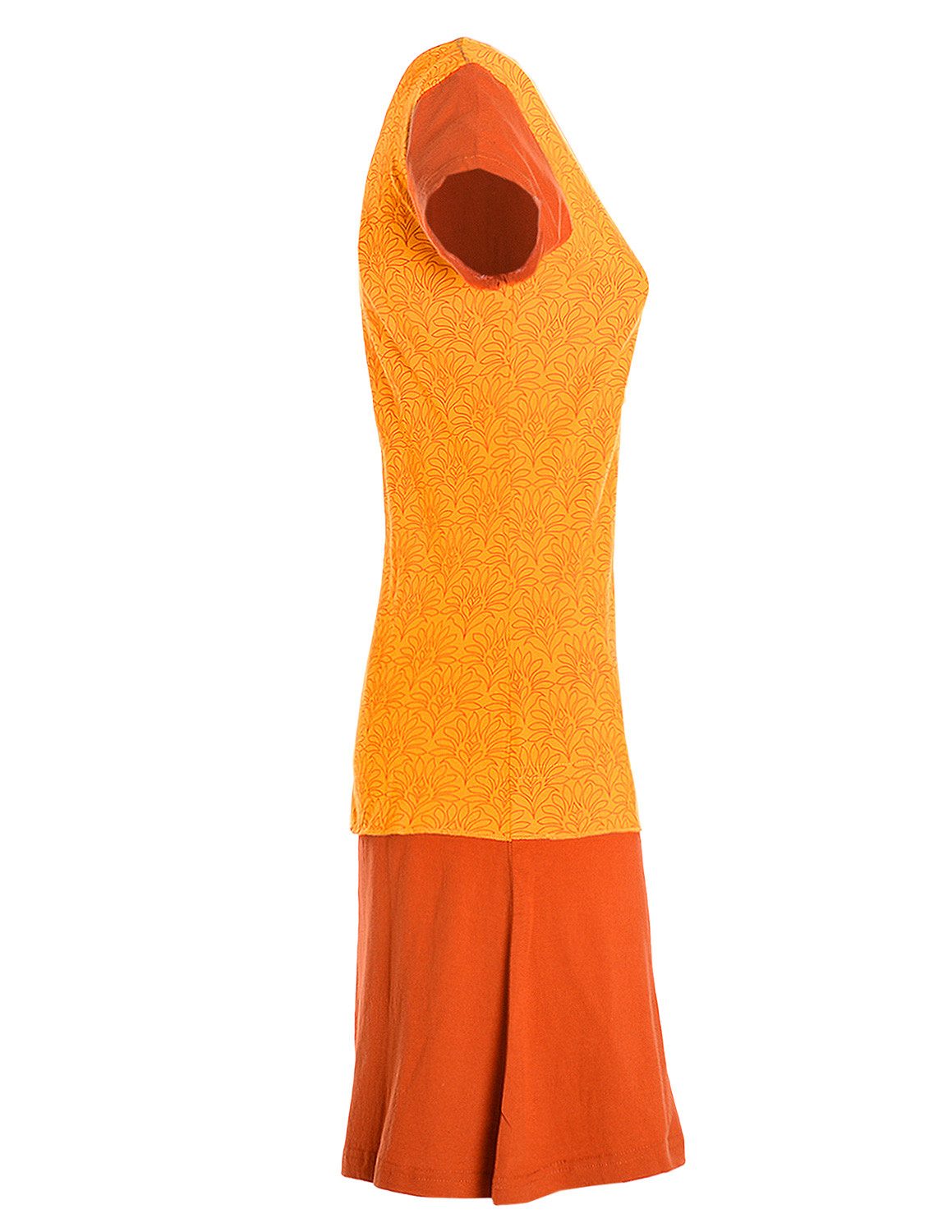 Vishes Jerseykleid Kurzarmkleid Damen Bedruckt Zweifarbig Abgesetzt Jersey Alternative Mode, Boho, Hippie, Ethno, Festival