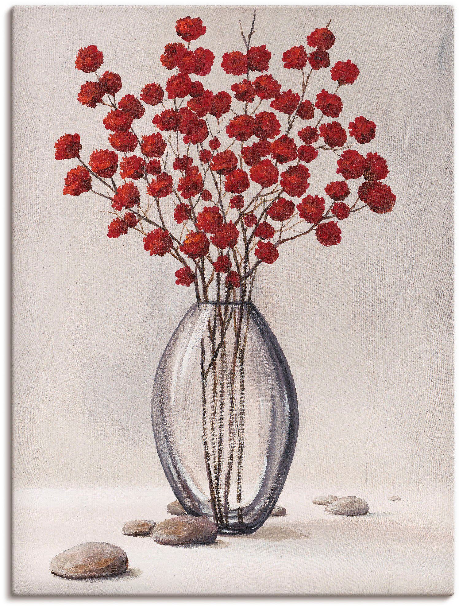 Größen Herbstblumen, Dekorative Wandbild Blumenbilder (1 St), versch. Alubild, in Wandaufkleber als Poster rote oder Artland Leinwandbild,