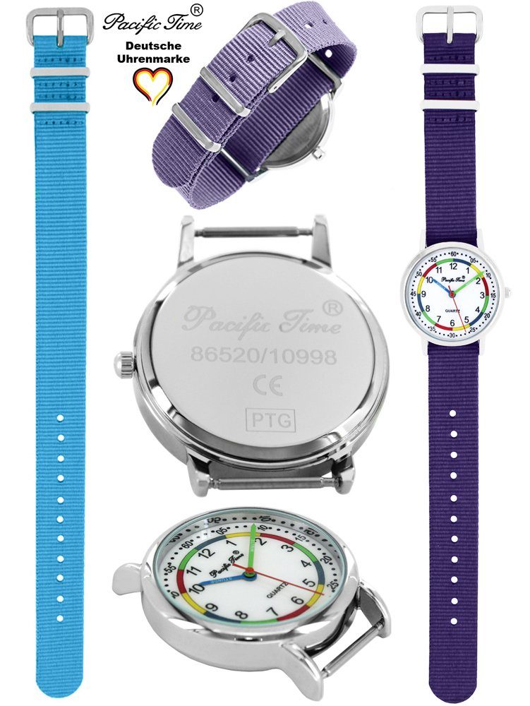 - Design hellblau Match violett Armbanduhr Kinder Wechselarmband, Versand und Time First Set Gratis Lernuhr und Quarzuhr Pacific Mix