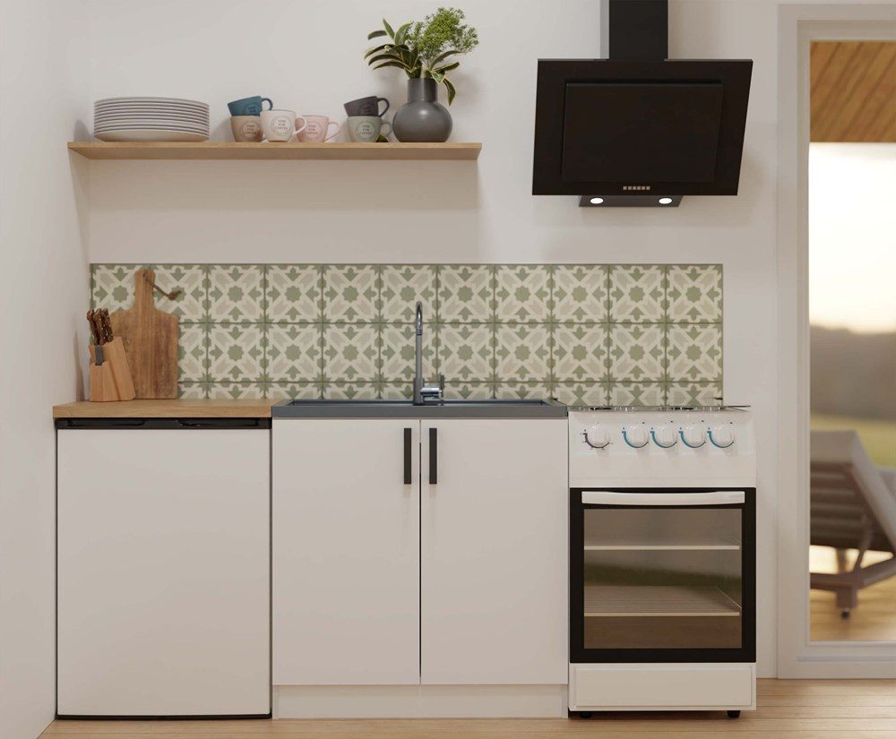 ibonto Spülenunterschrank Küchenunterschrank 80 cm, 2 Türen, ohne Arbeitsplatte