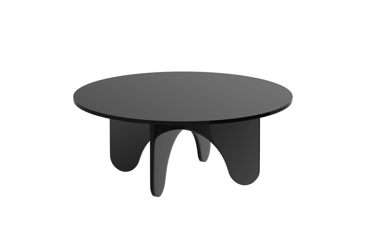 40 Design Hochglanz designimpex Tisch cm x HRL-111 Hochglanz 100 Schwarz cm Couchtisch Wohnzimmertisch Rund
