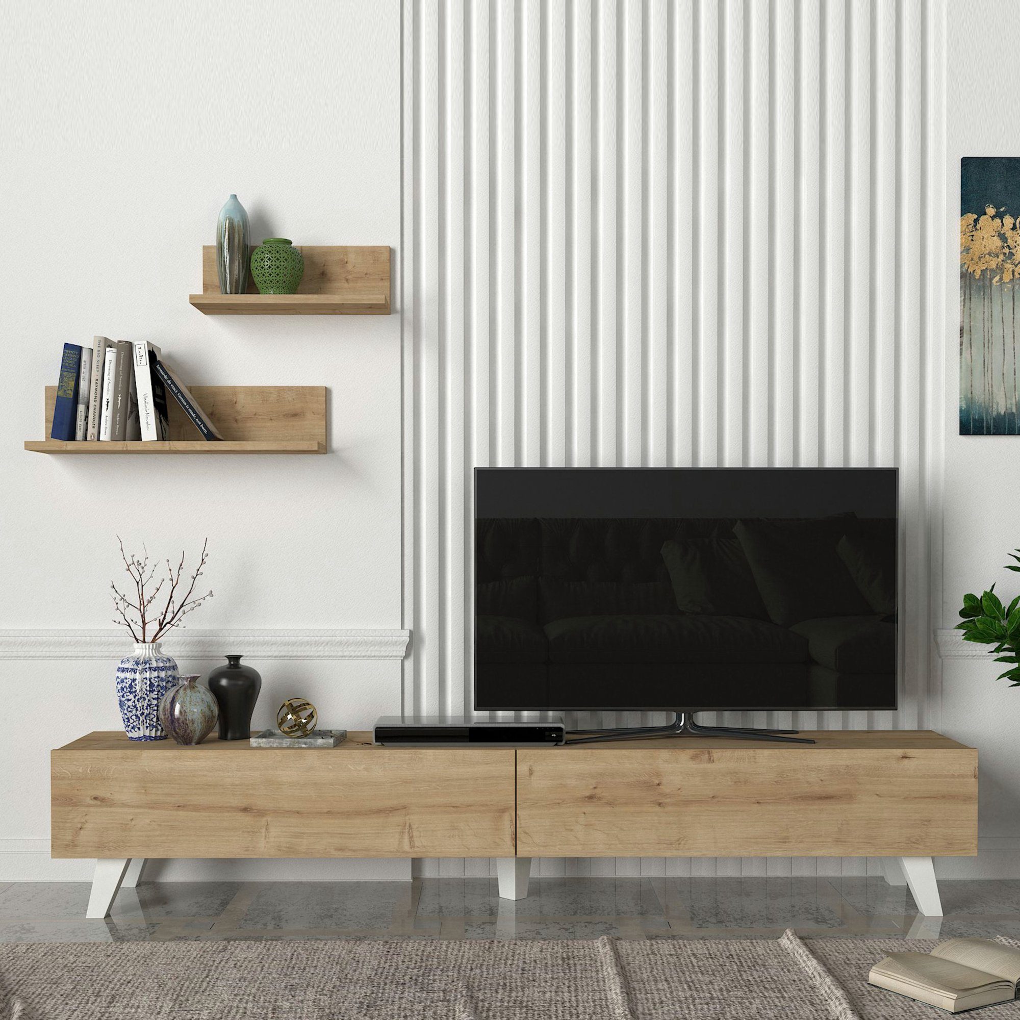 en.casa TV-Schrank »Saarijärvi« Fernsehtisch mit 2 günstig online kaufen