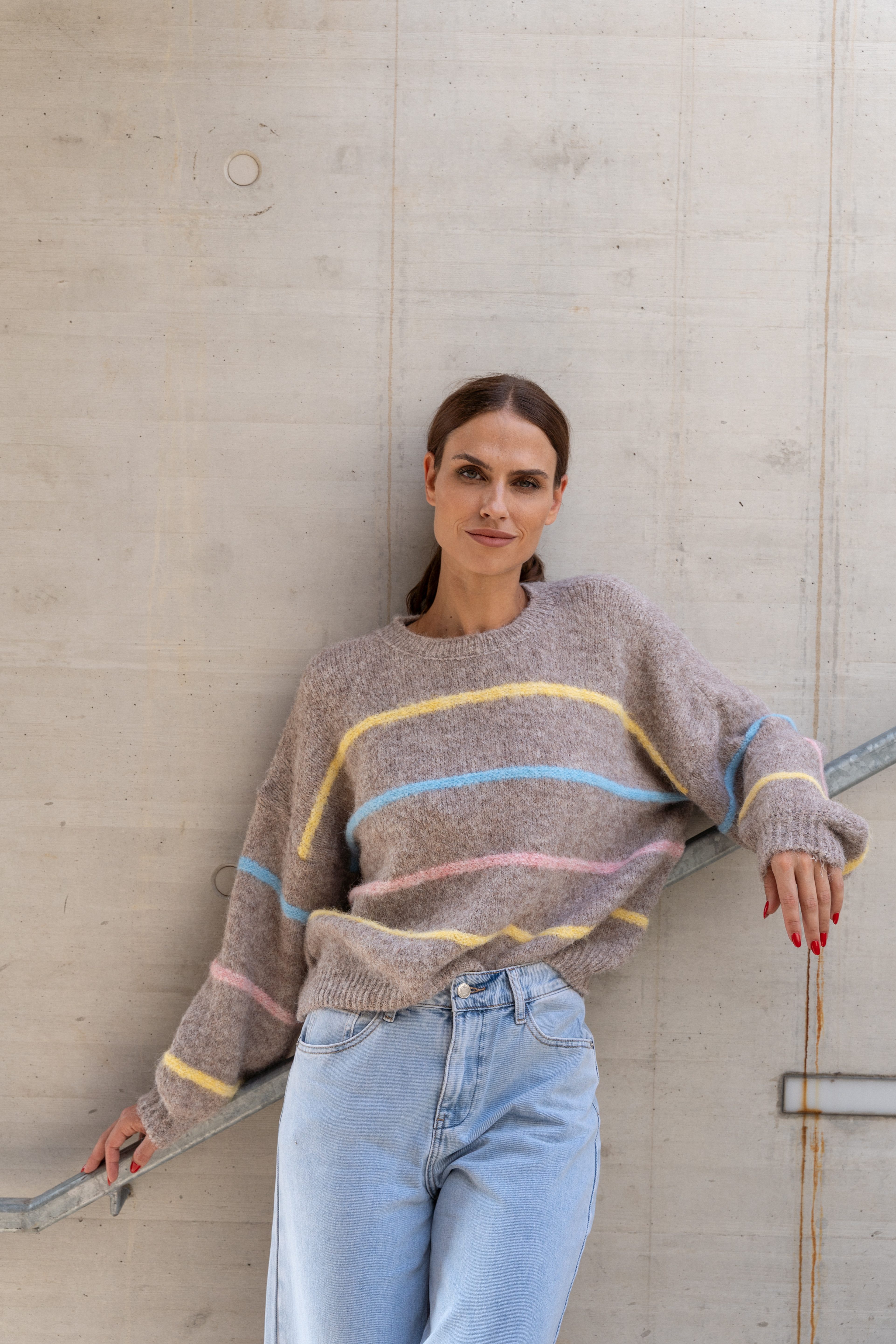 von Herzen Rundhalspullover Strickpullover mit bunten Streifen - Streifenpu günstig online kaufen