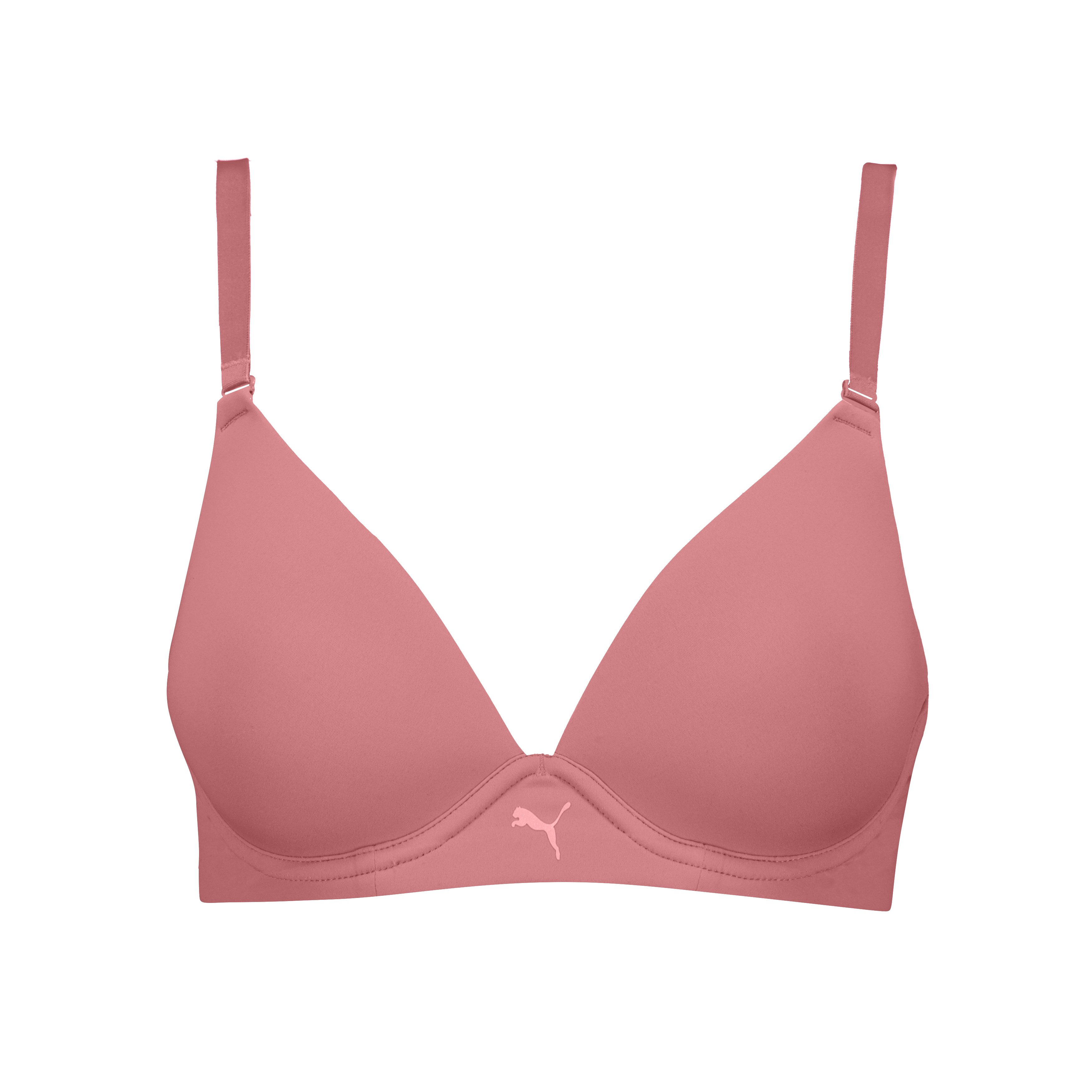 PUMA Soft-BH PUMA WOMEN MICROFIBER SOFT PADDED BRA 1P mit wendbaren und verstellbaren Trägern, Logodruck vorn