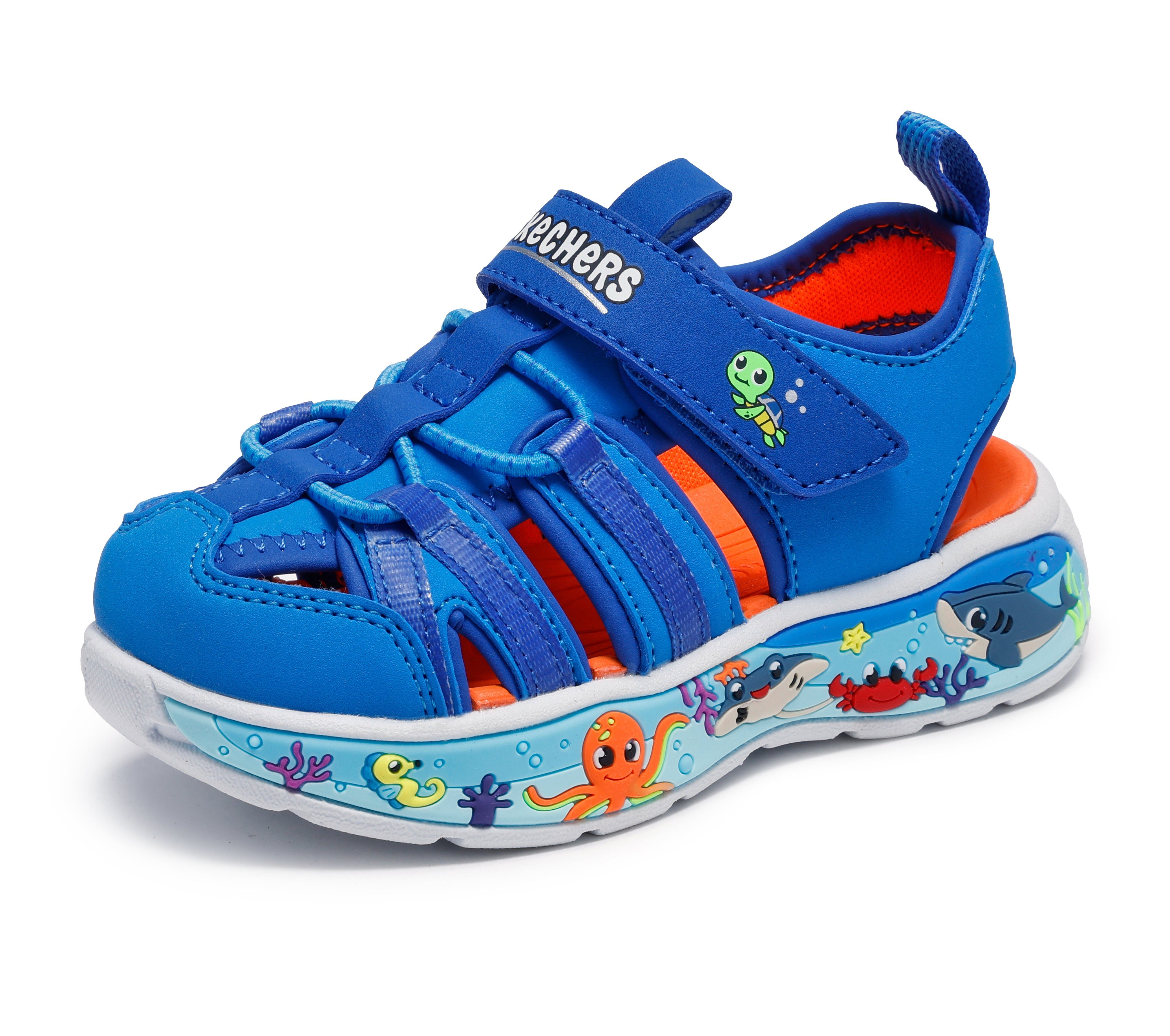 Skechers PLAY SCENE SPLASH Sandale Badeschuh mit bunter Sohle, Größenschablone zum Download