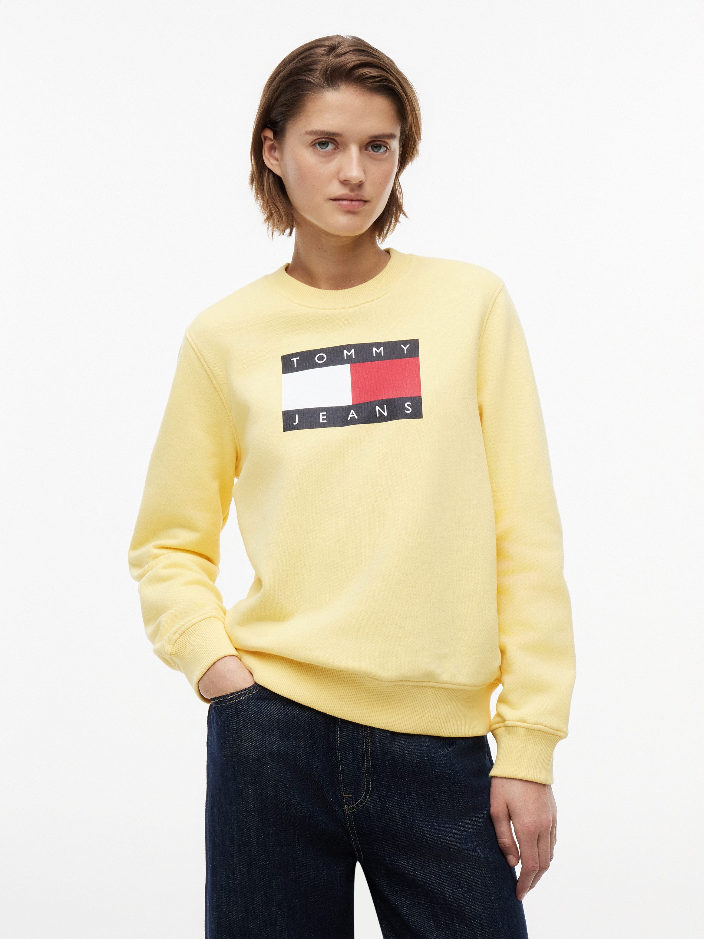 Tommy Jeans Sweatshirt TJW REG TJ FLAG CREW Baumwolle, Logodruck