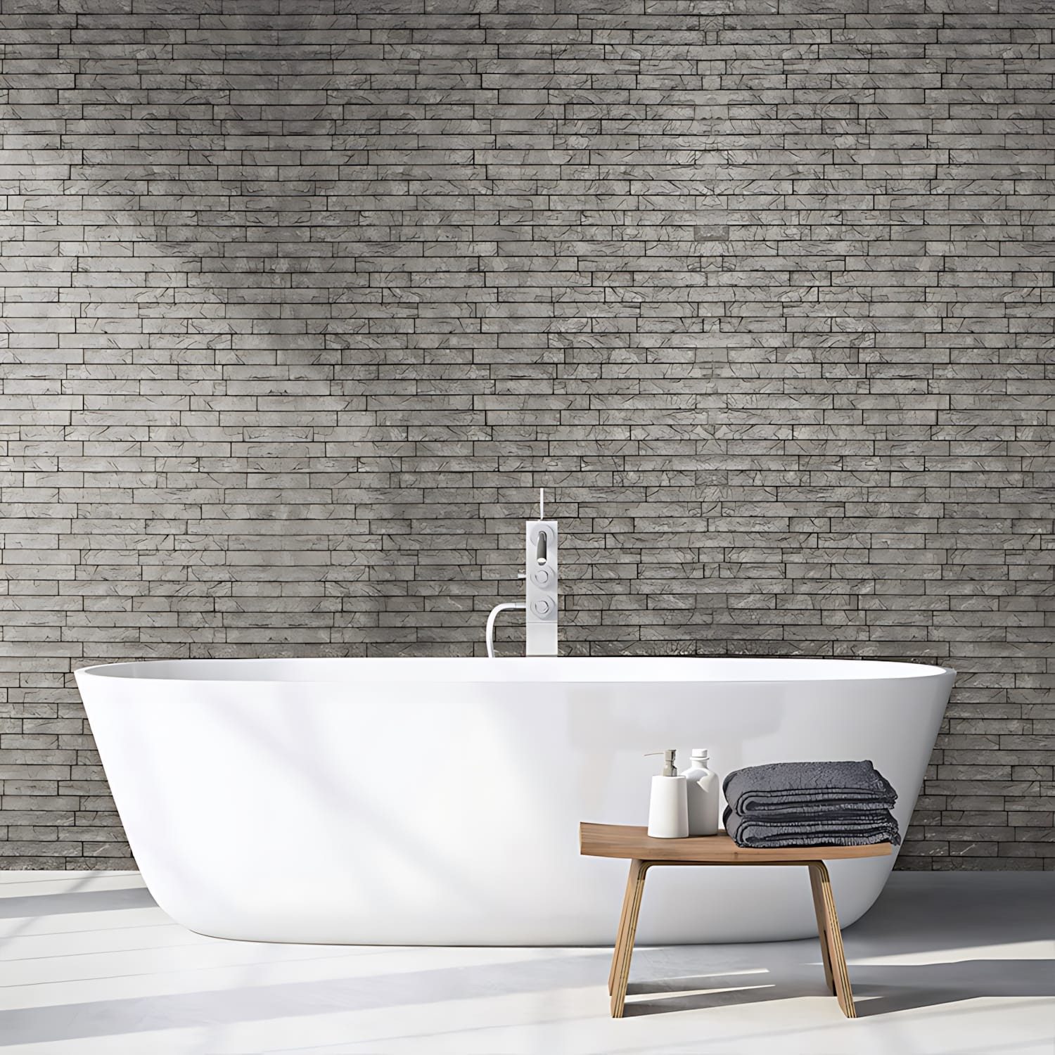 Profhome 3D Wandpaneel 3D 704500 Ledge Stone Portland Cement Dekorpaneel Stein Optik grau 2m2, BxL: 60x61 cm, 0.33 qm, (Wandpaneel-Set, 6-tlg., Wandverkleidung Ledge Stone Portland Cement in Stein Optik) glänzend grau