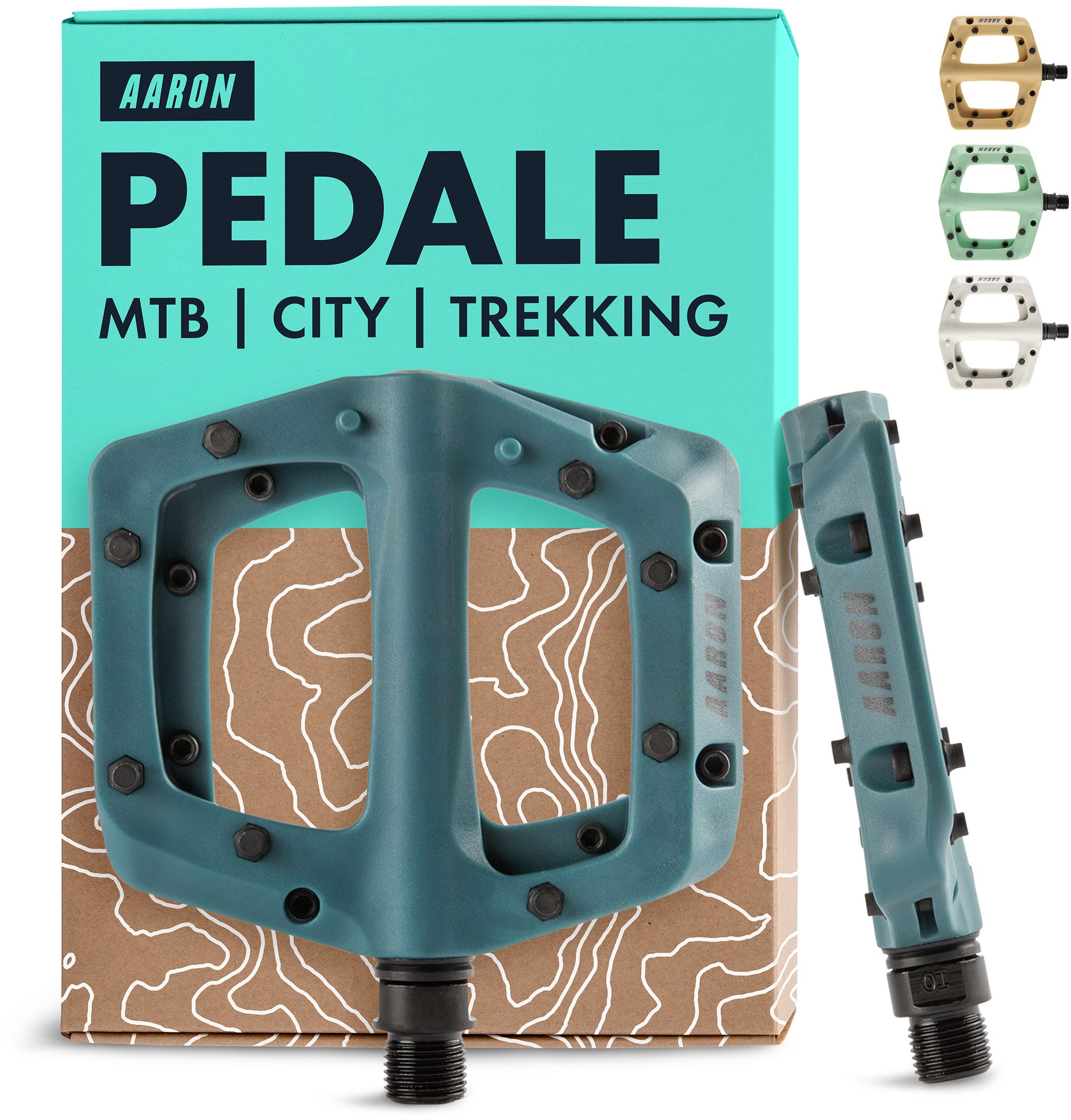 AARON Fahrradpedale Dirt MTB Pedale - Ultraleicht mit austauschbaren Pins