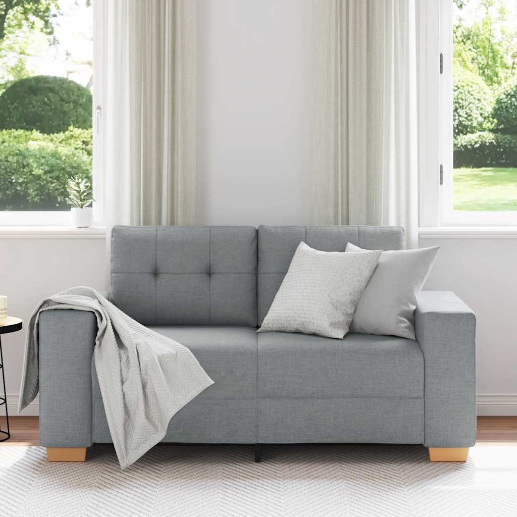 vidaXL Sofa Zweisitzer-Sofa Hellgrau 120 cm Stoff günstig online kaufen