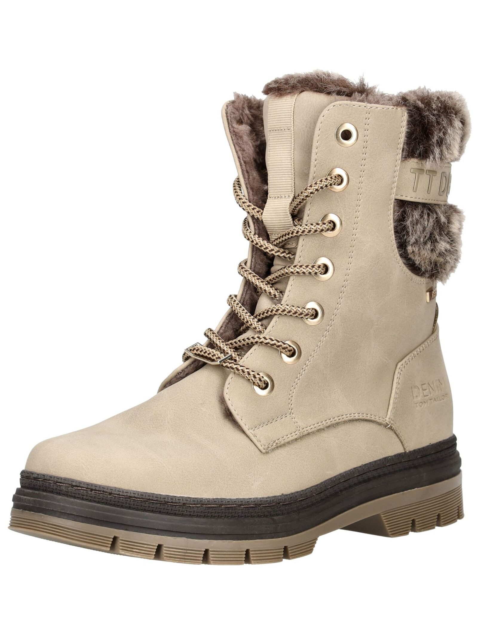 TOM TAILOR Stiefelette Lederimitat/Textil . Schnürstiefelette