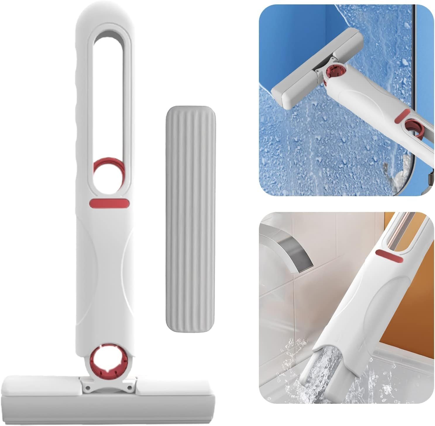 Wischmopp Mop, Moppkopf Desktop Mini-Mopp,Tragbar Wischmopp Selbstpressung Wasser Wischer Mop,mit Wasser Haiaveng 1