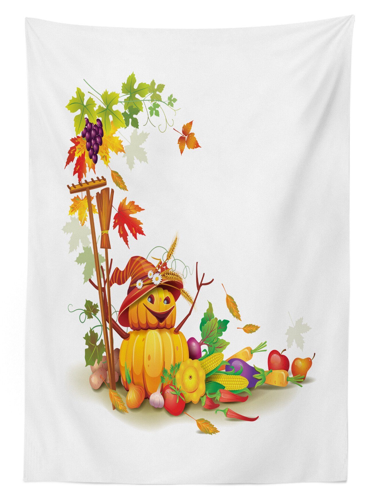 den Farben, Bereich Tischdecke Abakuhaus das Für Außen Waschbar Erntedankfest Klare Farbfest geeignet Herbst-Ernte