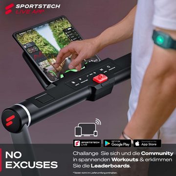 Sportstech Laufband sWalk Plus, 2-in-1, Klappbar mit LED, 12 km/h, Live App
