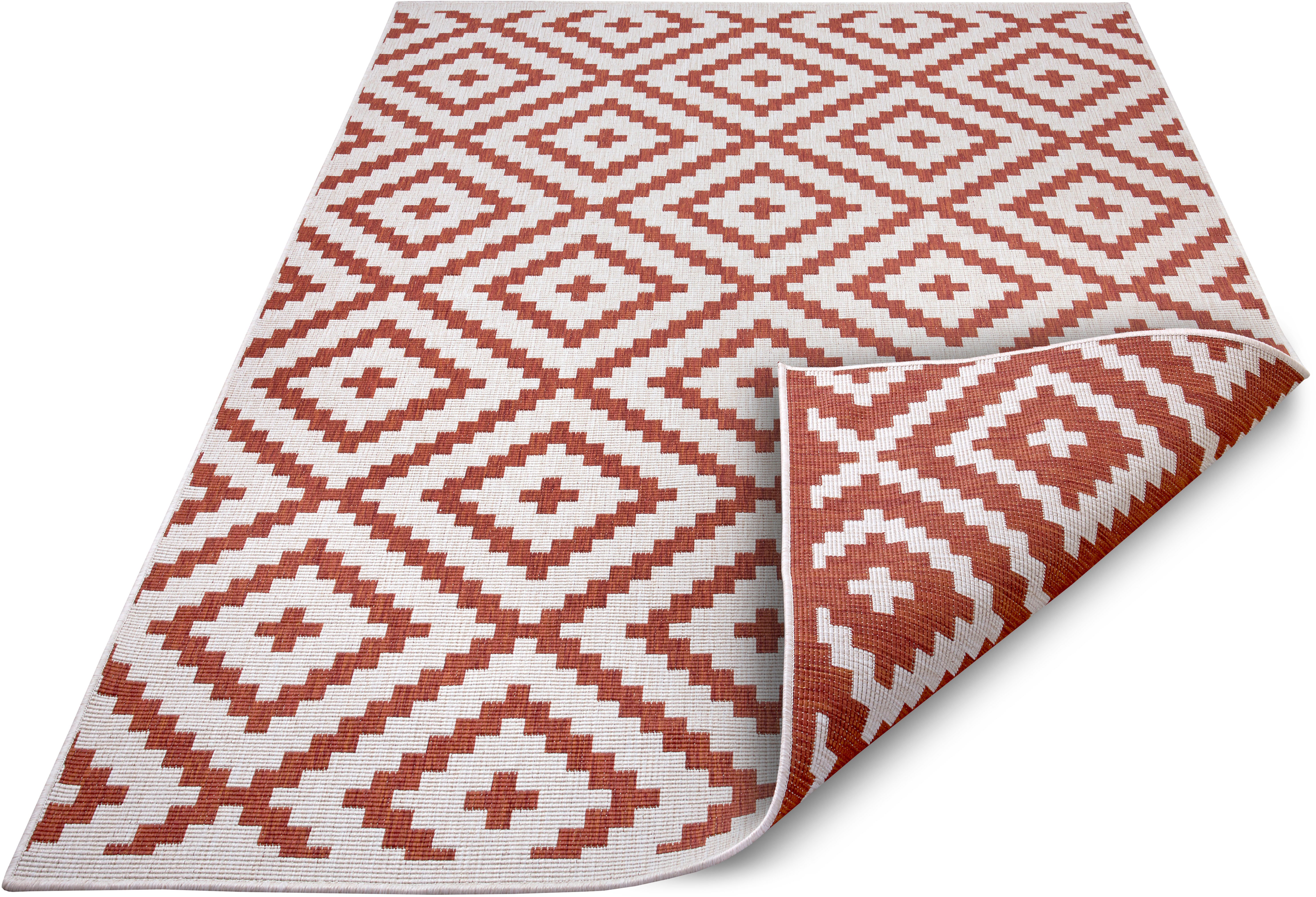OTTO home Teppich Ronda Wendeteppich, rechteckig, Höhe: 5 mm, Sisal-Optik, Flachgewebe, In- und Outdoor, geometrisches Boho Design