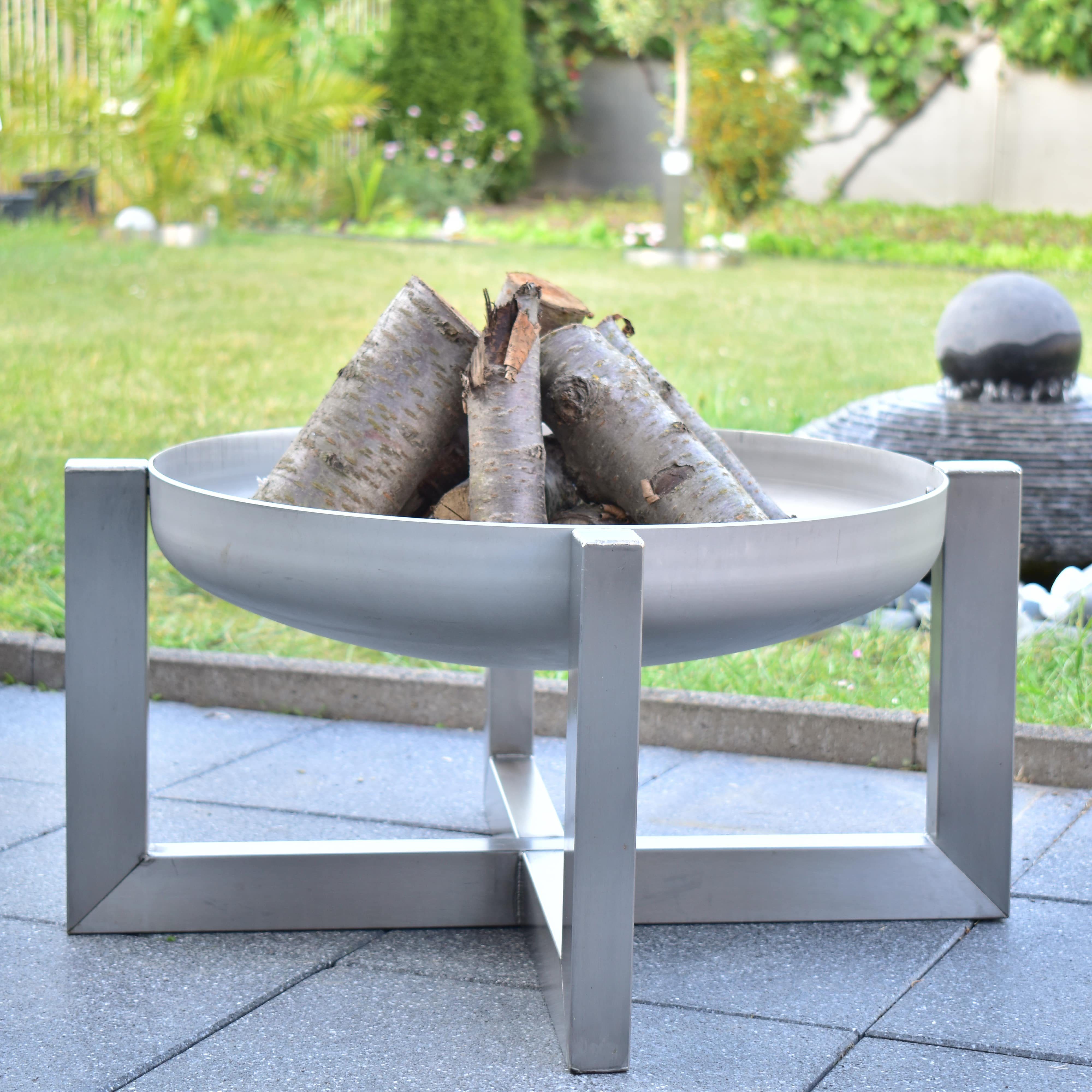 Stahlkunst Feuerschale Designer Edelstahl Feuerschale Exzentrik, (deutsche Wertarbeit), aus hochwertigem 3 mm V2A Edelstahl