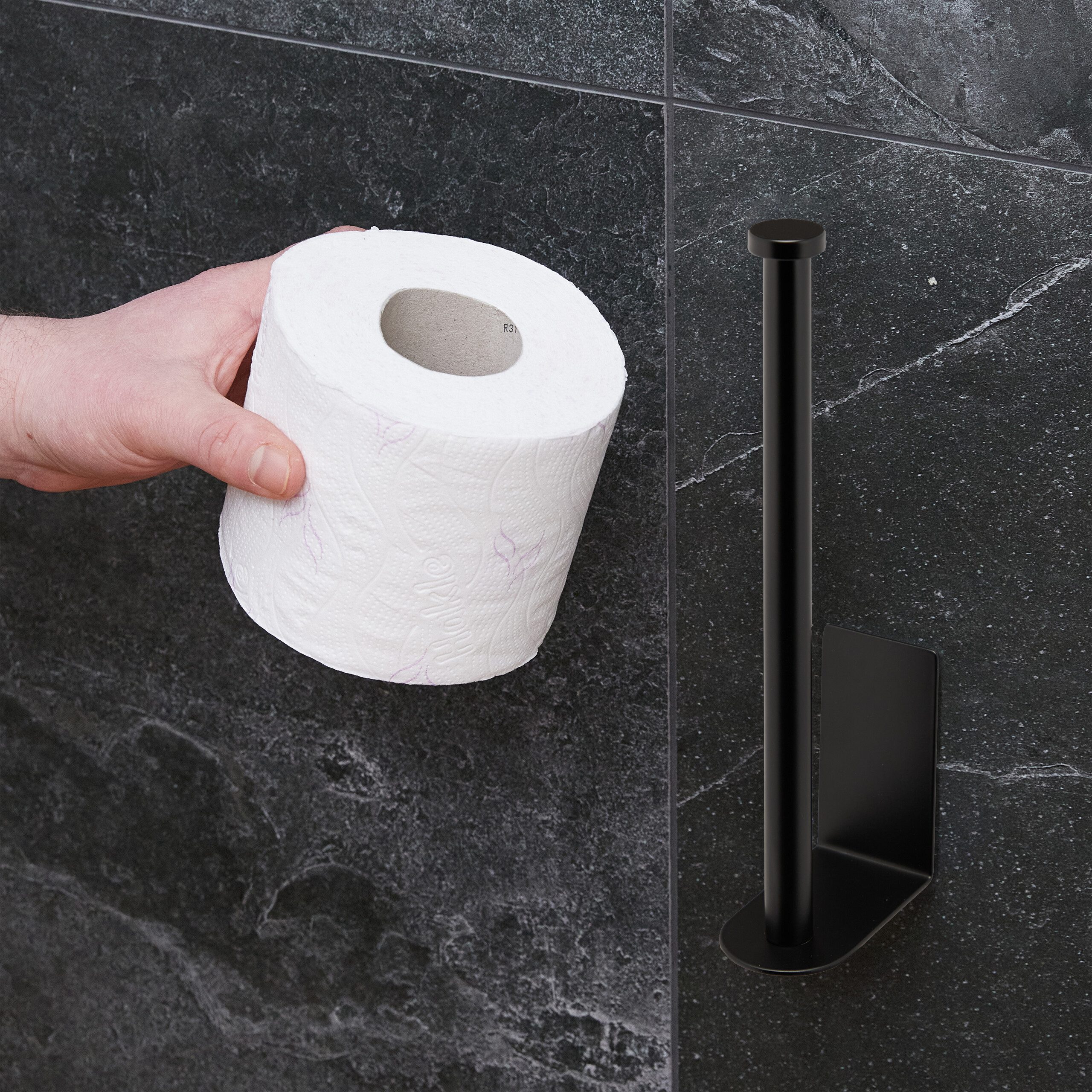 relaxdays Toilettenpapierhalter Selbstklebender Ersatzrollenhalter (1-St) günstig online kaufen