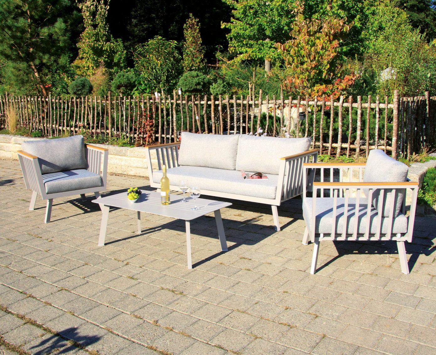 acamp Gartenlounge-Set 4-teilige Sitzgruppe Gondola mit Sofa, Sessel & Tisch, (Gartenmöbel Set), Gartensofa, Möbelset, Lounge-Set