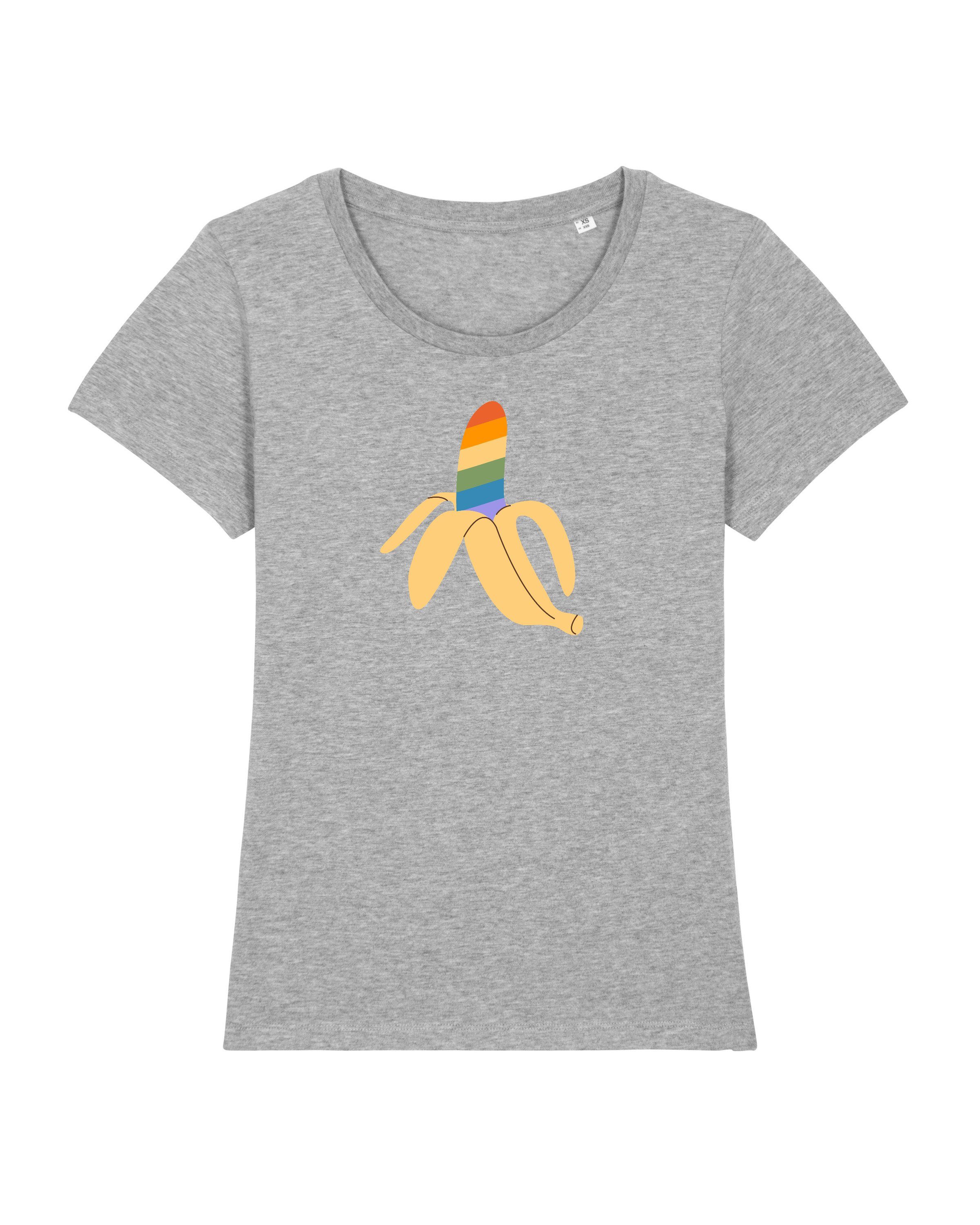 (1-tlg) Rainbow weinrot Print-Shirt Banana wat? Apparel