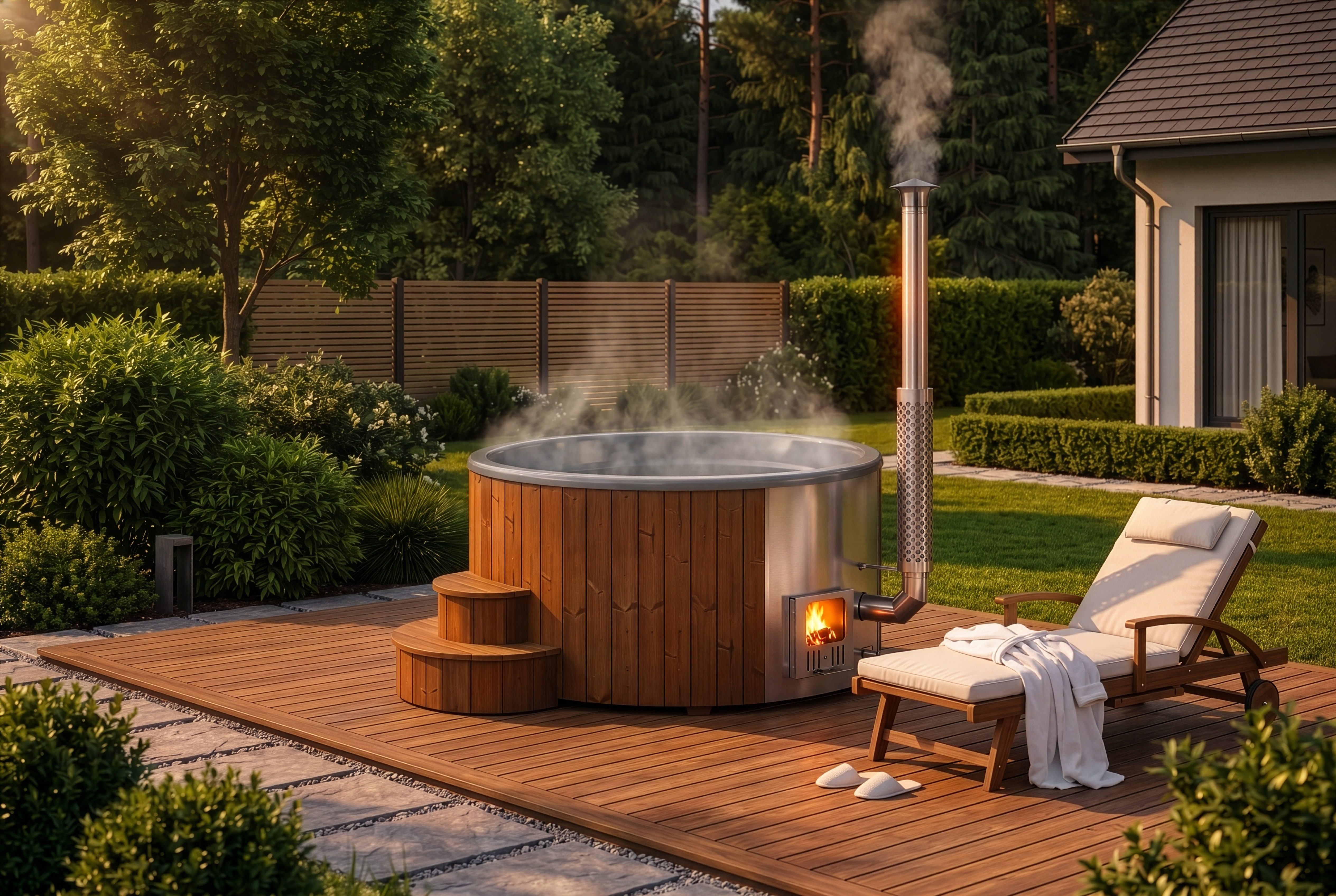 FinnTherm Whirlpool ScandiTub Classic, Aufstellbecken, in Grau