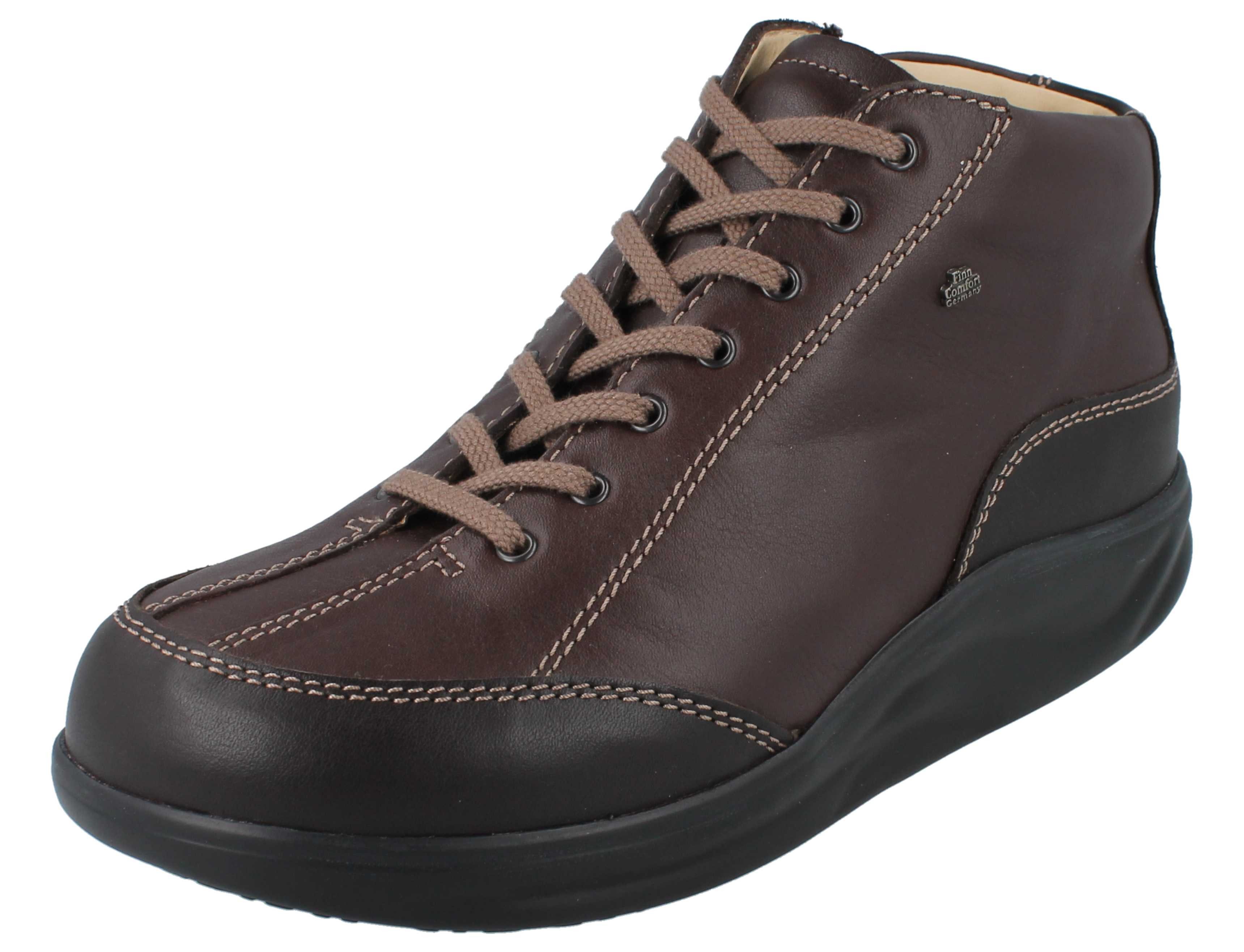 Finn Comfort FINN COMFORT FINNAMIC Machida Damen Schnürer knöchelhoch dunkelbraun Stiefel Wechselfußbett