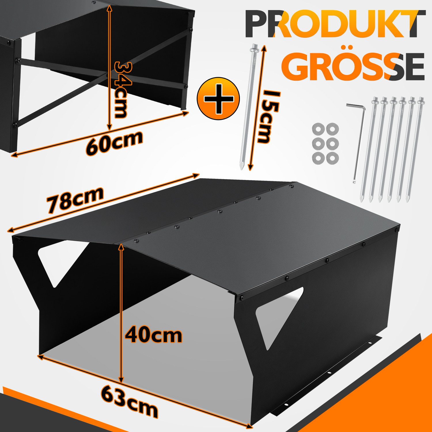 Clanmacy Mähroboter-Garage Rasenmäher Garage 78*60*34CM Abdeckung Garagen Dach Überdachung, BxTxH: 60x78x40 cm, (1-St) – Bild 2 von 5