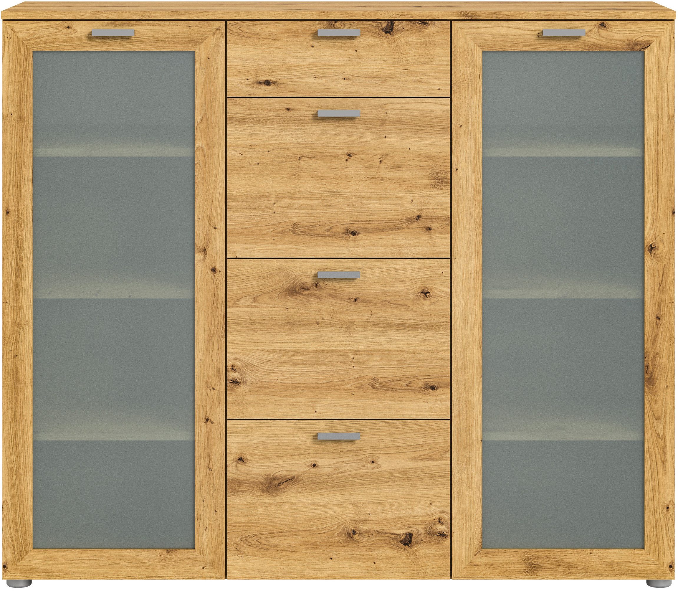 INOSIGN Highboard Onex, Breite 135 cm, mit Glastür, vielseitig einsetzbar, in verschiedenen Farben, Kommode, Schrank, Anrichte